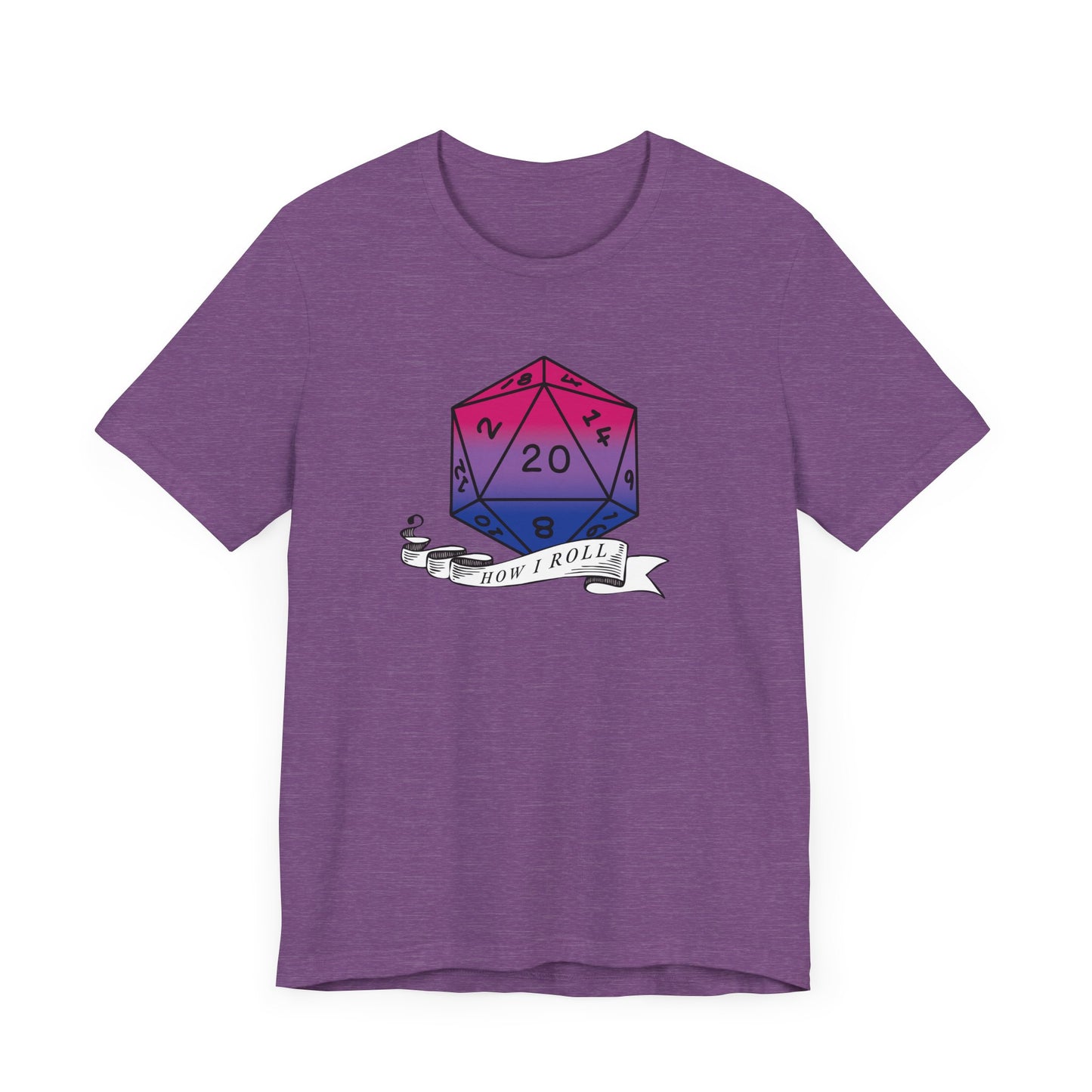 This Is How I Roll | Pride Flag D20 T-Shirt | Unisex T-Shirt | Nerdy Bisexual Pride