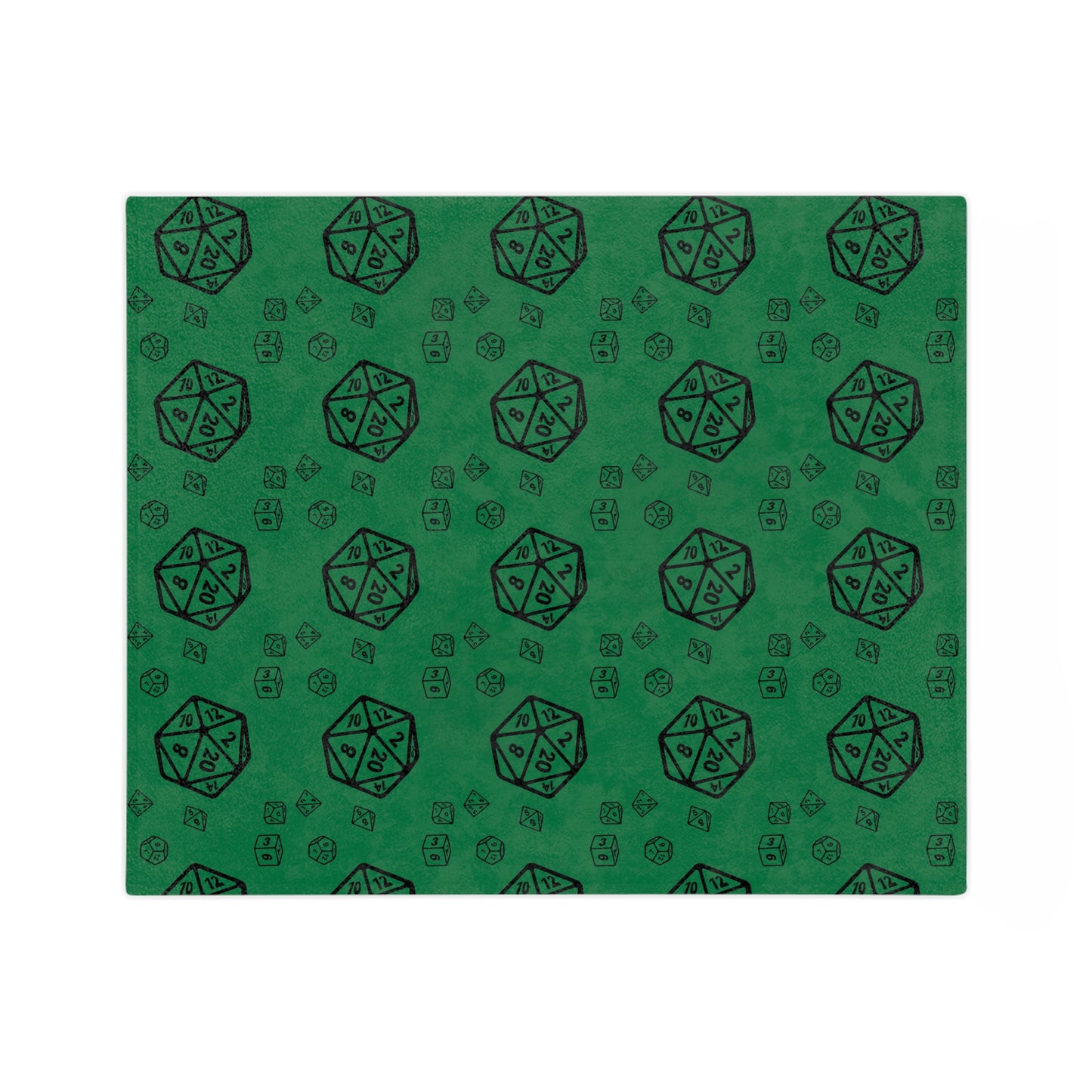 D20 Green Cozy Lightweight Velveteen Microfiber Blanket, Dorm Room Throw, Reading Blanket, Gaming Blanket