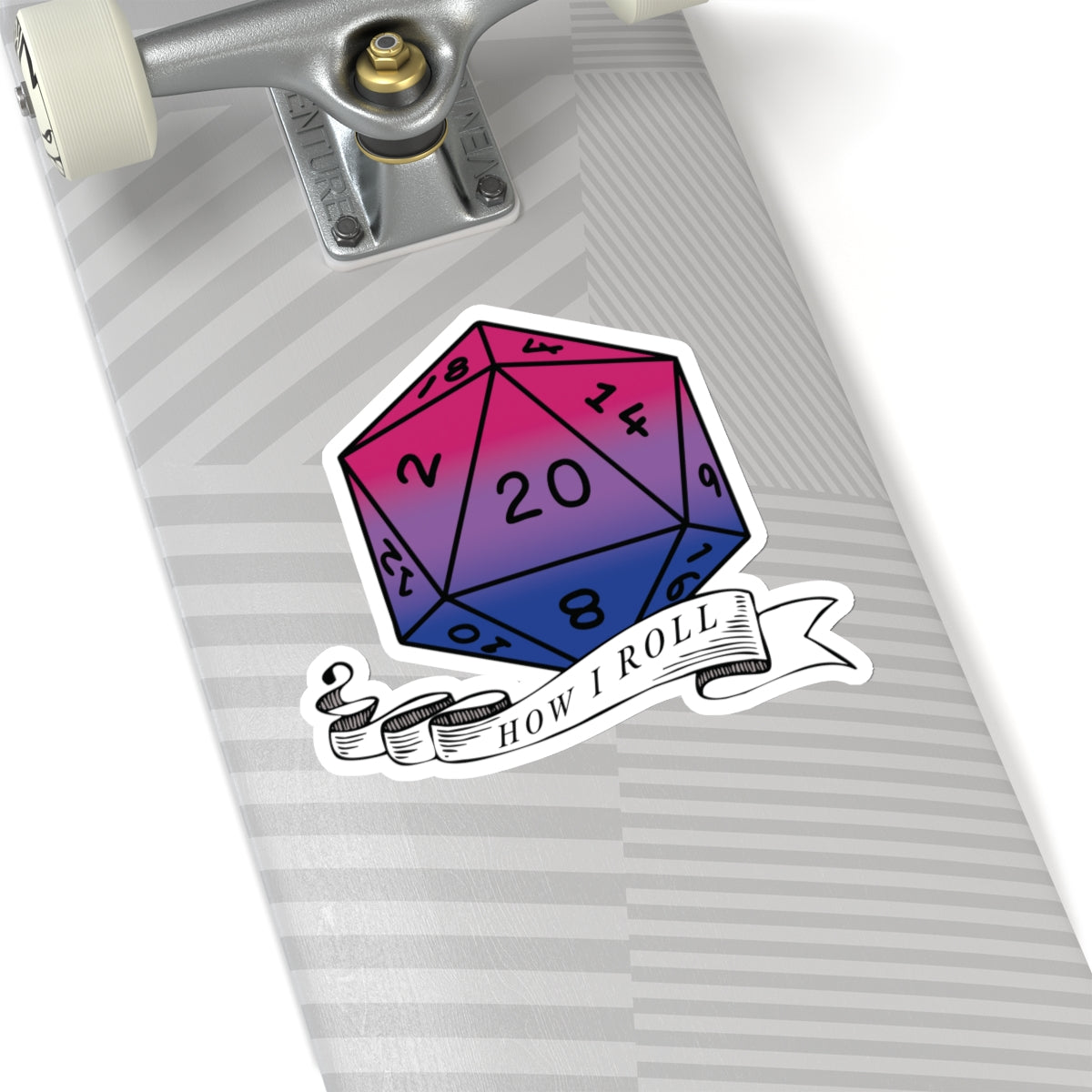 Bisexual Flag PRIDE D20 |This is How I Roll Sticker