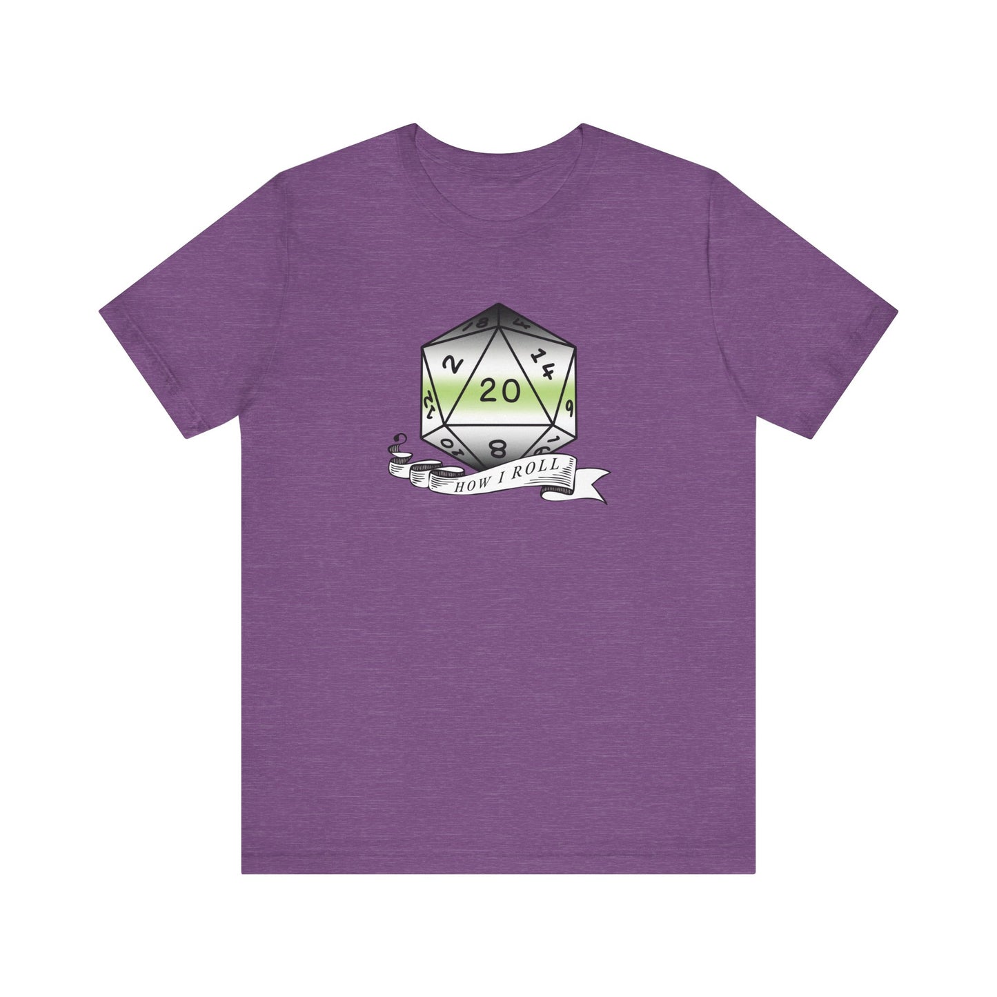 This Is How I Roll | Pride Flag D20 T-Shirt | Unisex T-Shirt | Nerdy Agender Pride