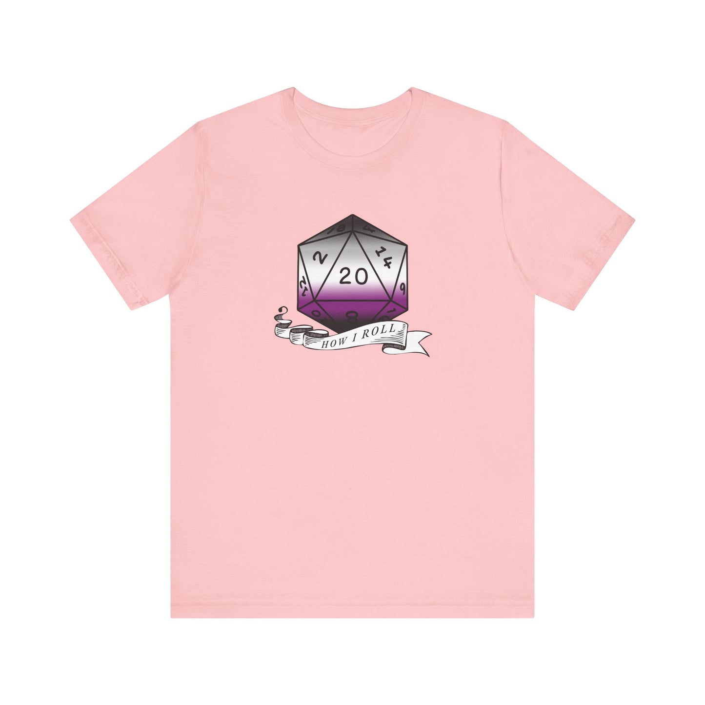 Nerdy Asexual Pride, How I Roll, Pride Flag D20 Unisex T-Shirt