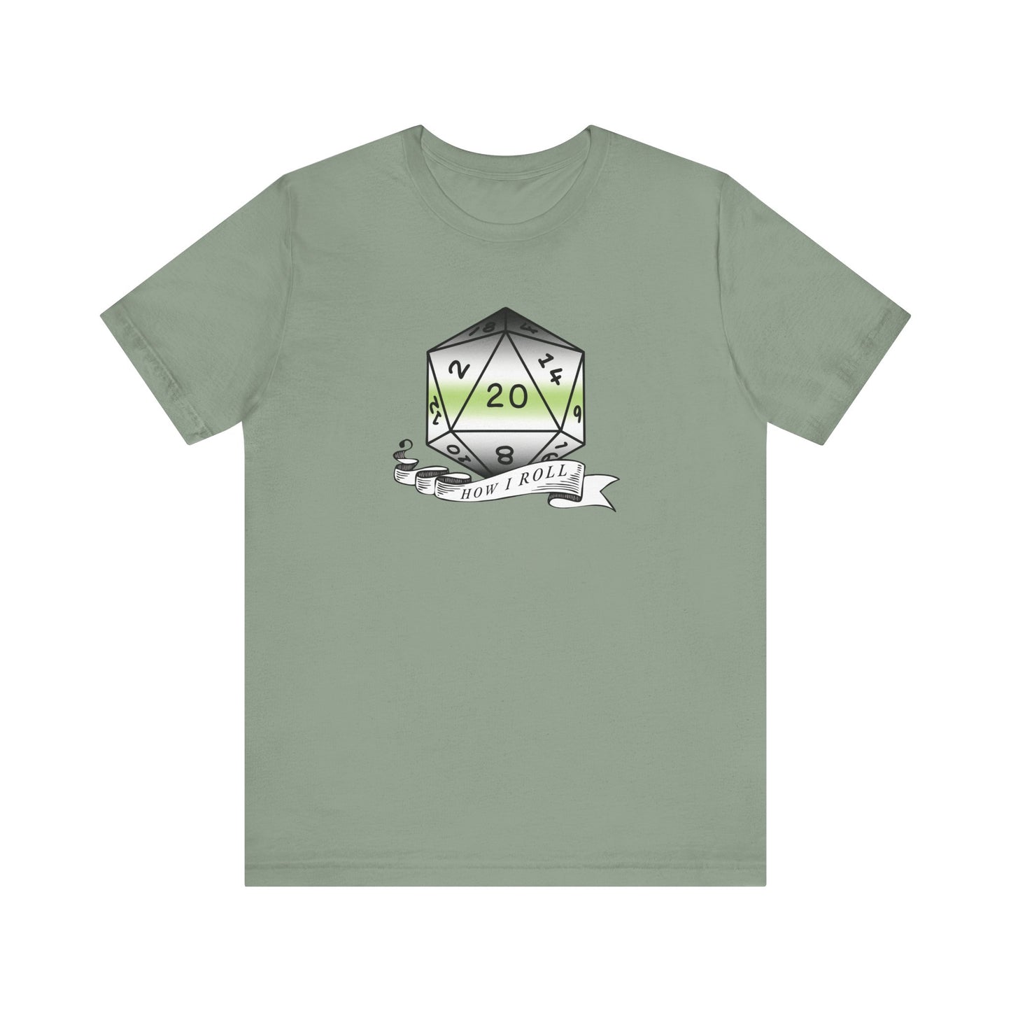 This Is How I Roll | Pride Flag D20 T-Shirt | Unisex T-Shirt | Nerdy Agender Pride