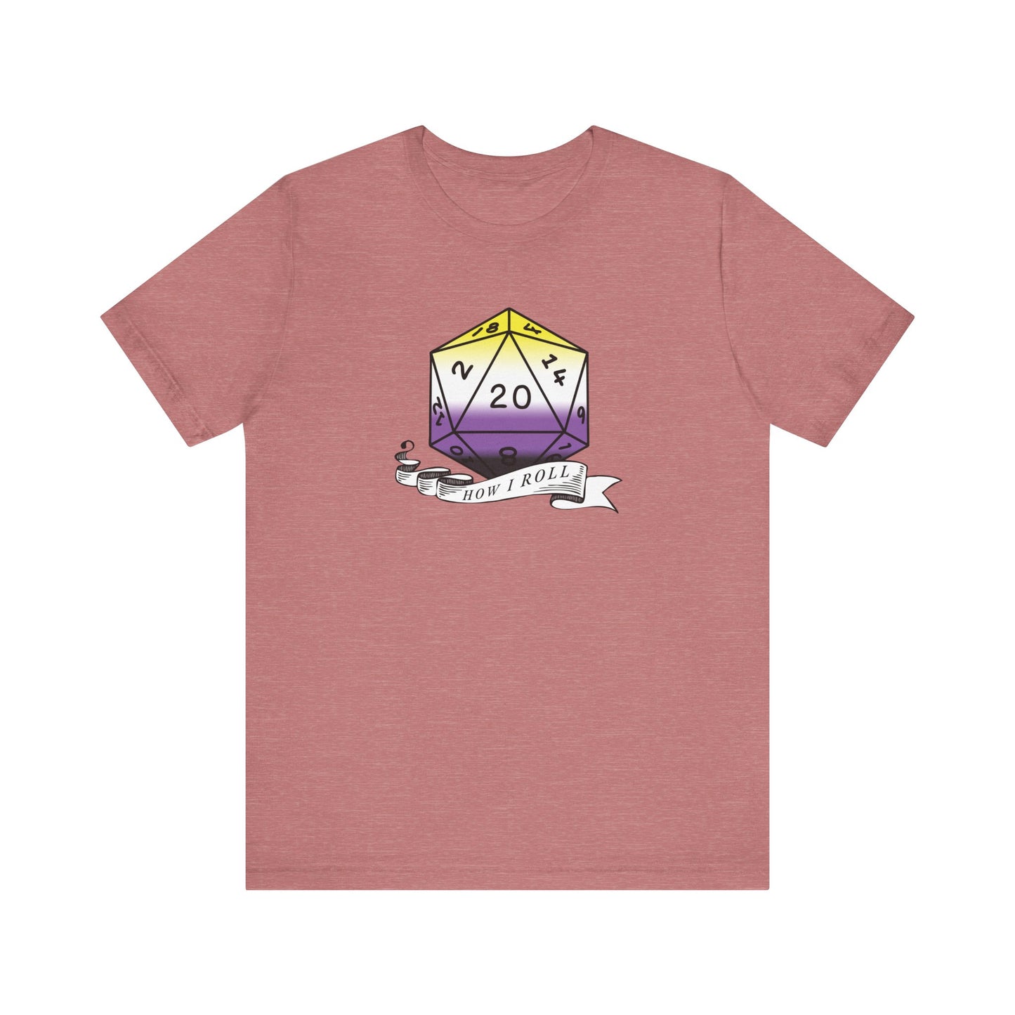 Nerdy Non-Binary, This Is How I Roll Pride Flag D20 Unisex T-Shirt