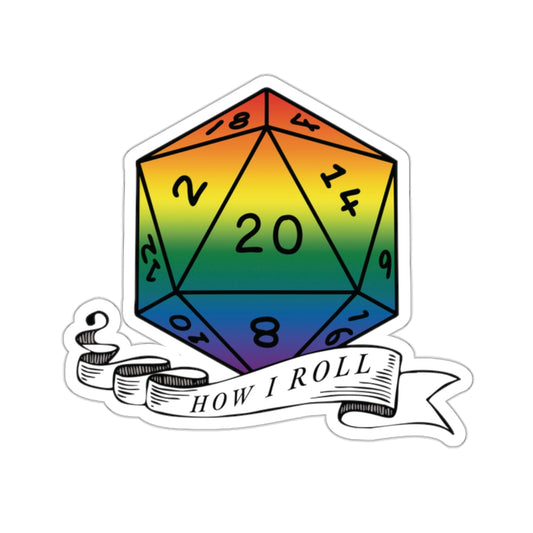 Rainbow Flag PRIDE D20 |This is How I Roll Sticker