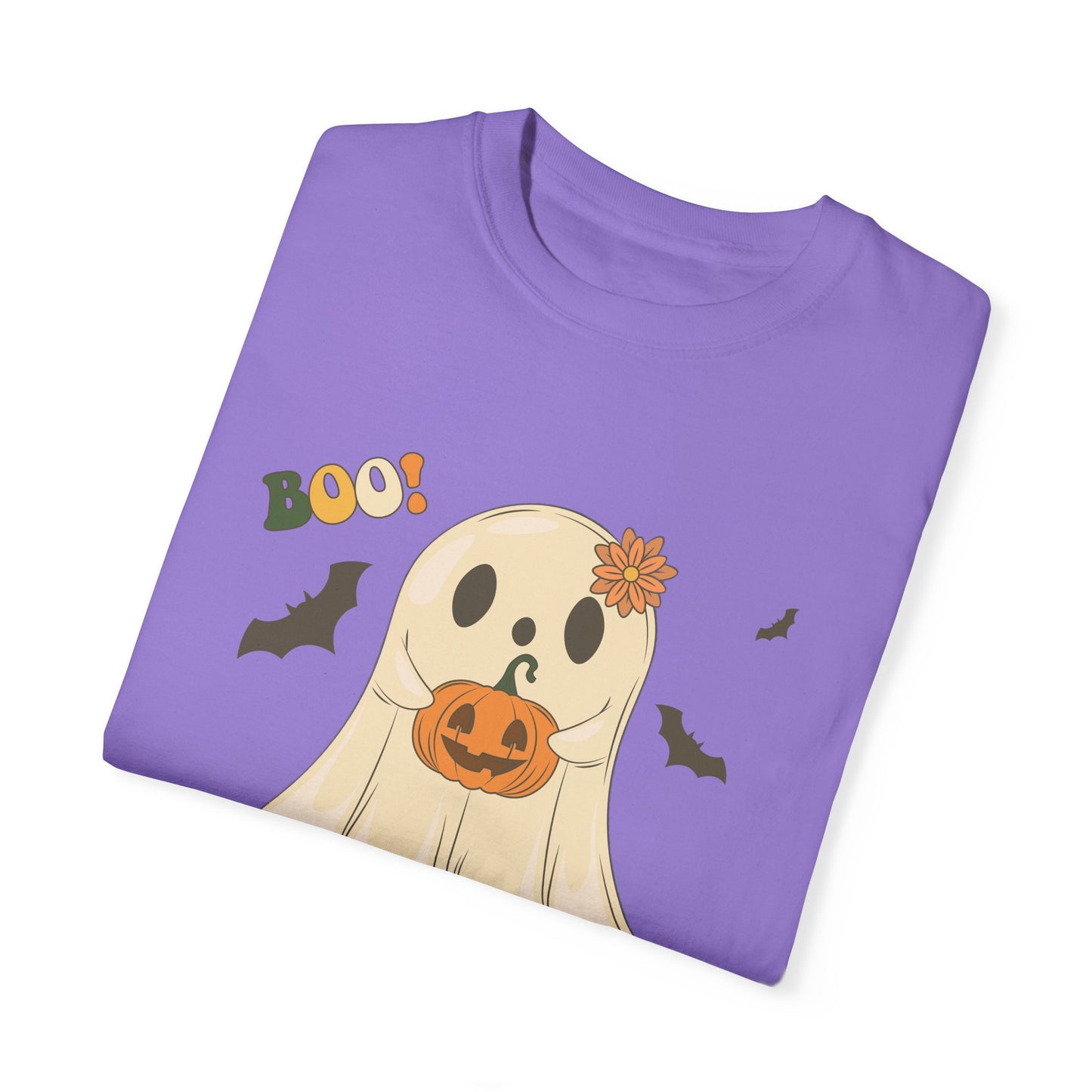Cute Retro Halloween Ghost t-shirt, Boo Shirt, Spooky Ghost tee, Spooky Vibes, Unisex Garment-Dyed T-shirt