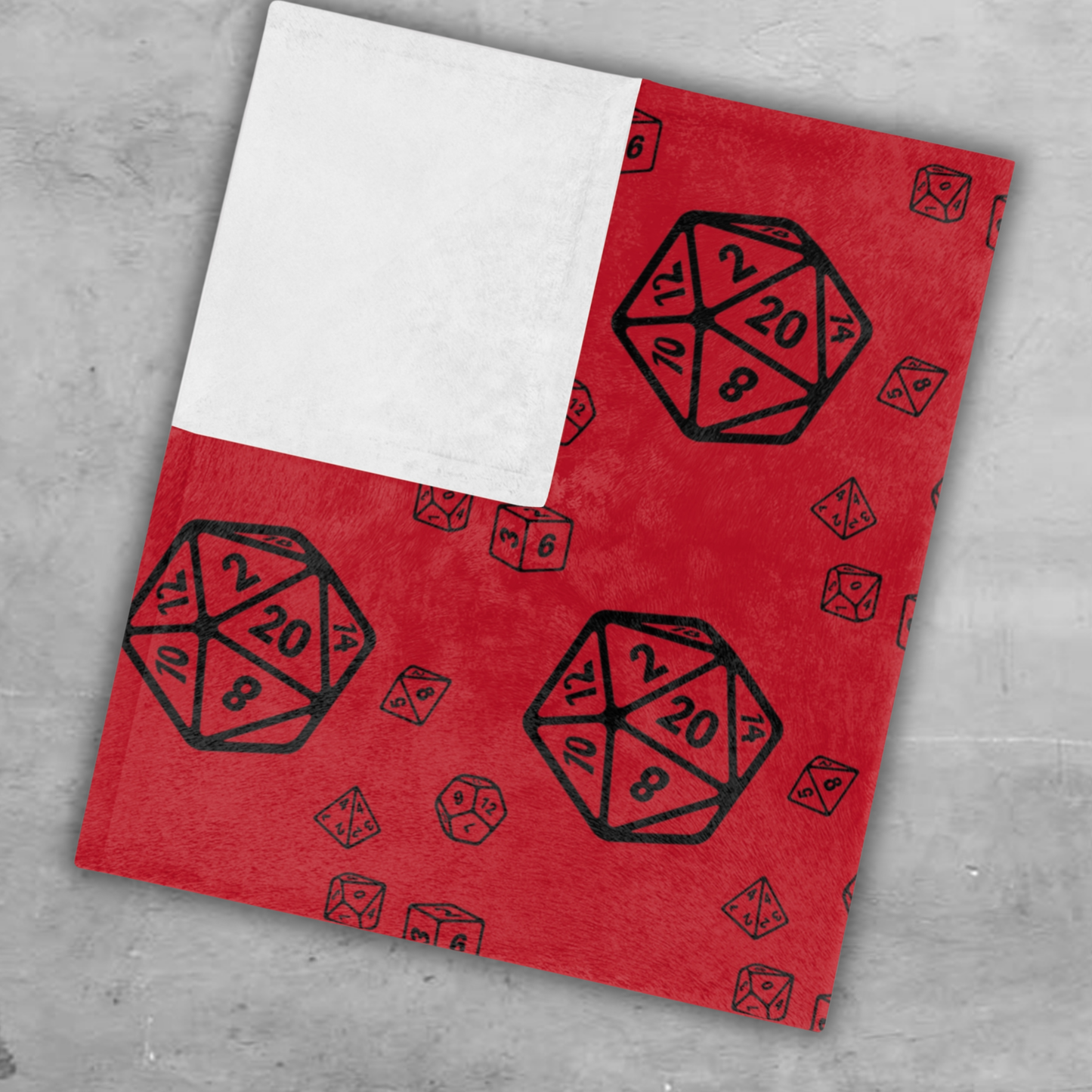 D20 Red Cozy Lightweight Velveteen Microfiber Blanket, Dorm Room Throw, Reading Blanket, Gaming Blanket