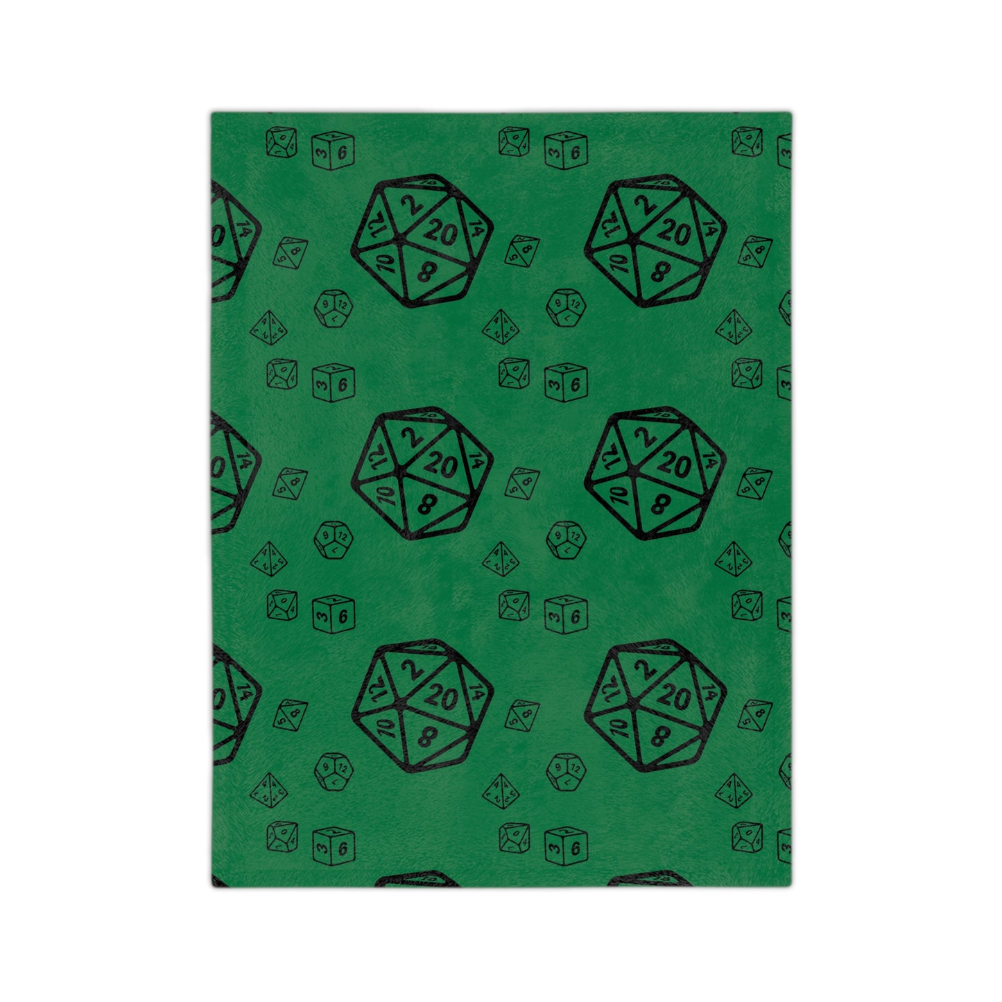 D20 Green Cozy Lightweight Velveteen Microfiber Blanket, Dorm Room Throw, Reading Blanket, Gaming Blanket