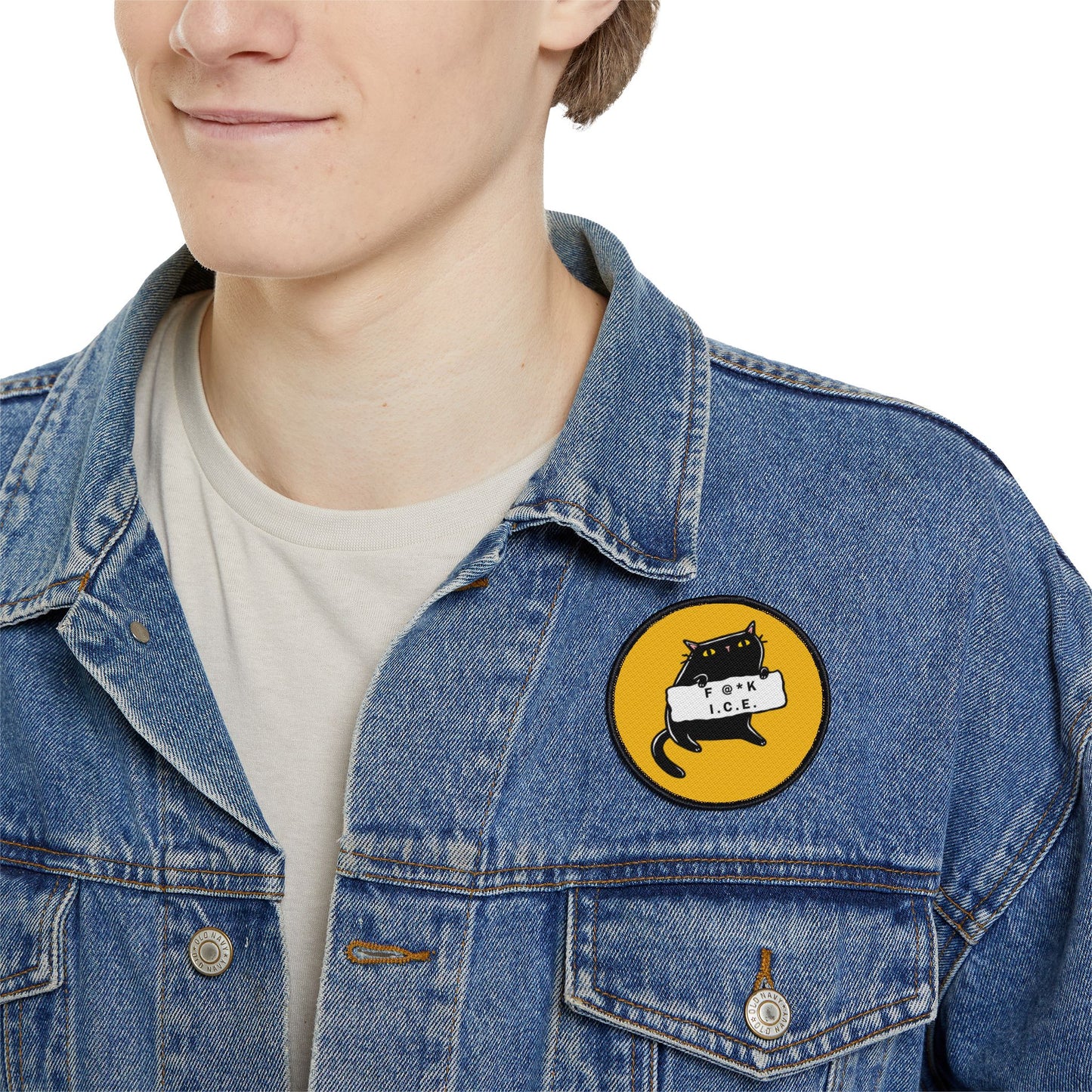 Anti ICE Black Cat Protest Iron-On Patches - Anti Trump, Anti-Fascist Patch for Backpacks, Jackets - Activist Patch, Political Protest