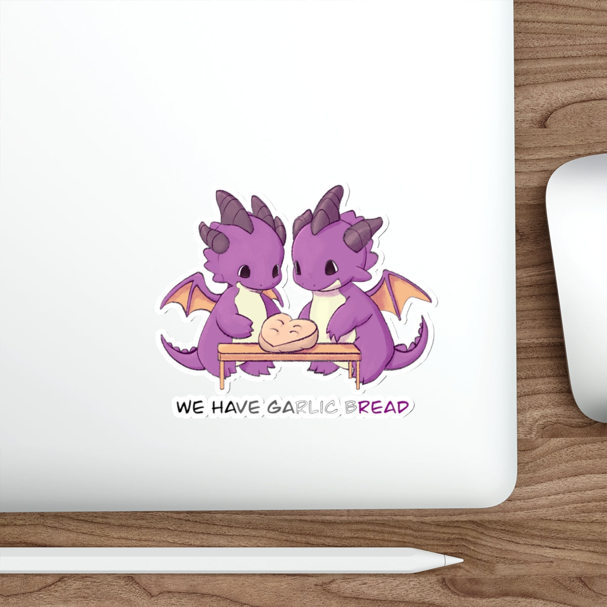 Cute Asexual Dragon Stickers, 2", 4" or 6"