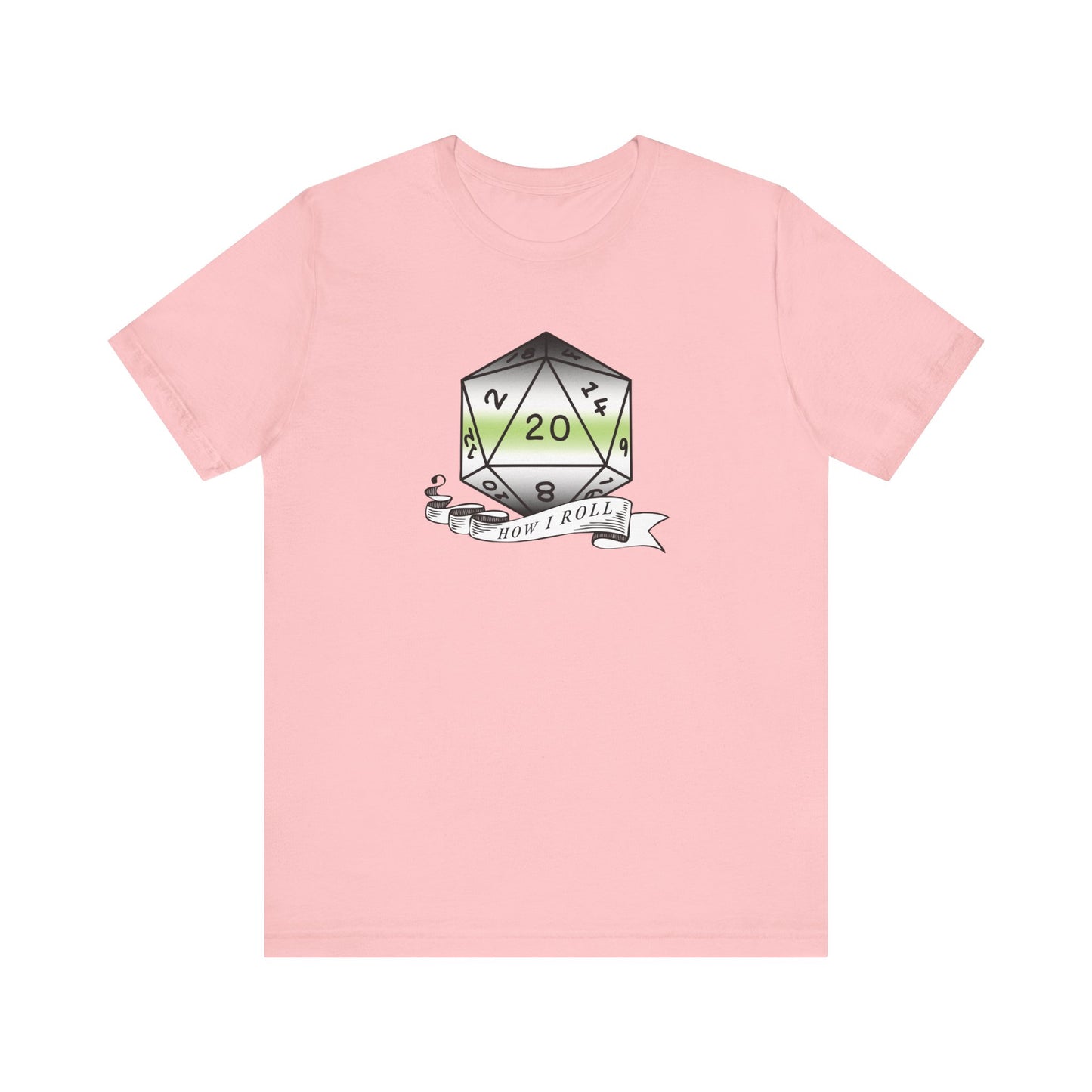 This Is How I Roll | Pride Flag D20 T-Shirt | Unisex T-Shirt | Nerdy Agender Pride