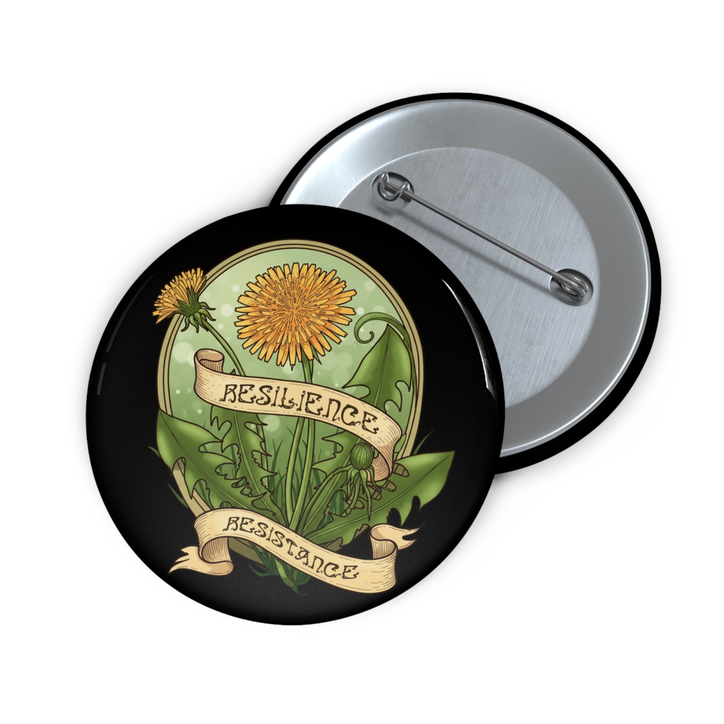 Protest Pin Buttons, Anti Trump Dandelion Resistance Pinback Badge, Resilience Activism Accessories, Political Statement Pins, Liberal
