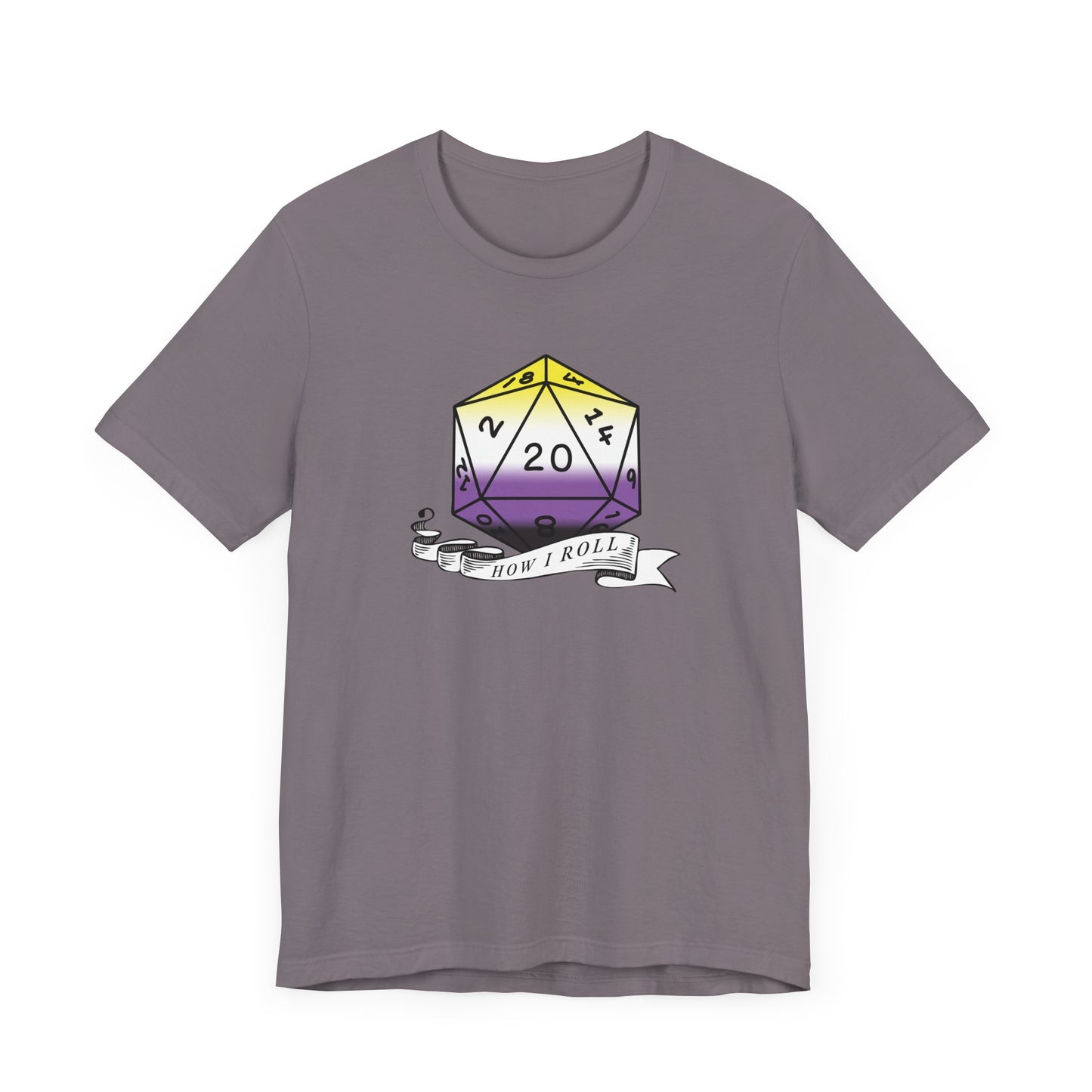 Nerdy Non-Binary, This Is How I Roll Pride Flag D20 Unisex T-Shirt