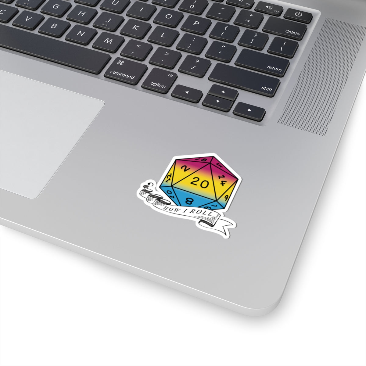 Pansexual Flag PRIDE D20 How I Roll Sticker