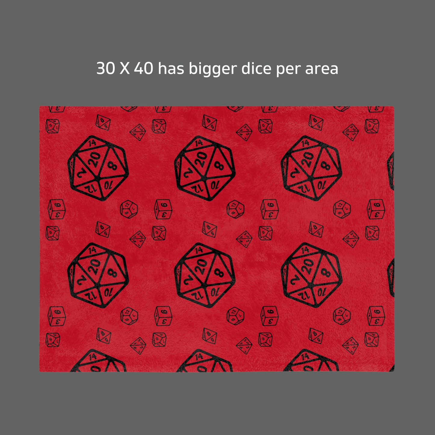 D20 Red Cozy Lightweight Velveteen Microfiber Blanket, Dorm Room Throw, Reading Blanket, Gaming Blanket