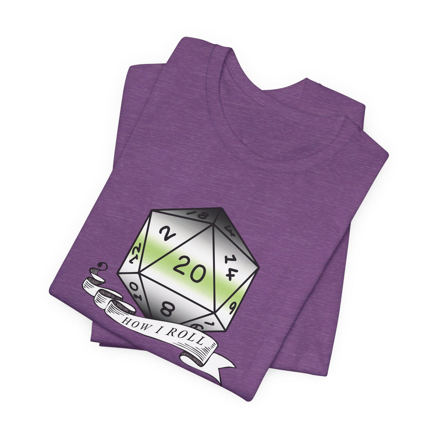 This Is How I Roll | Pride Flag D20 T-Shirt | Unisex T-Shirt | Nerdy Agender Pride