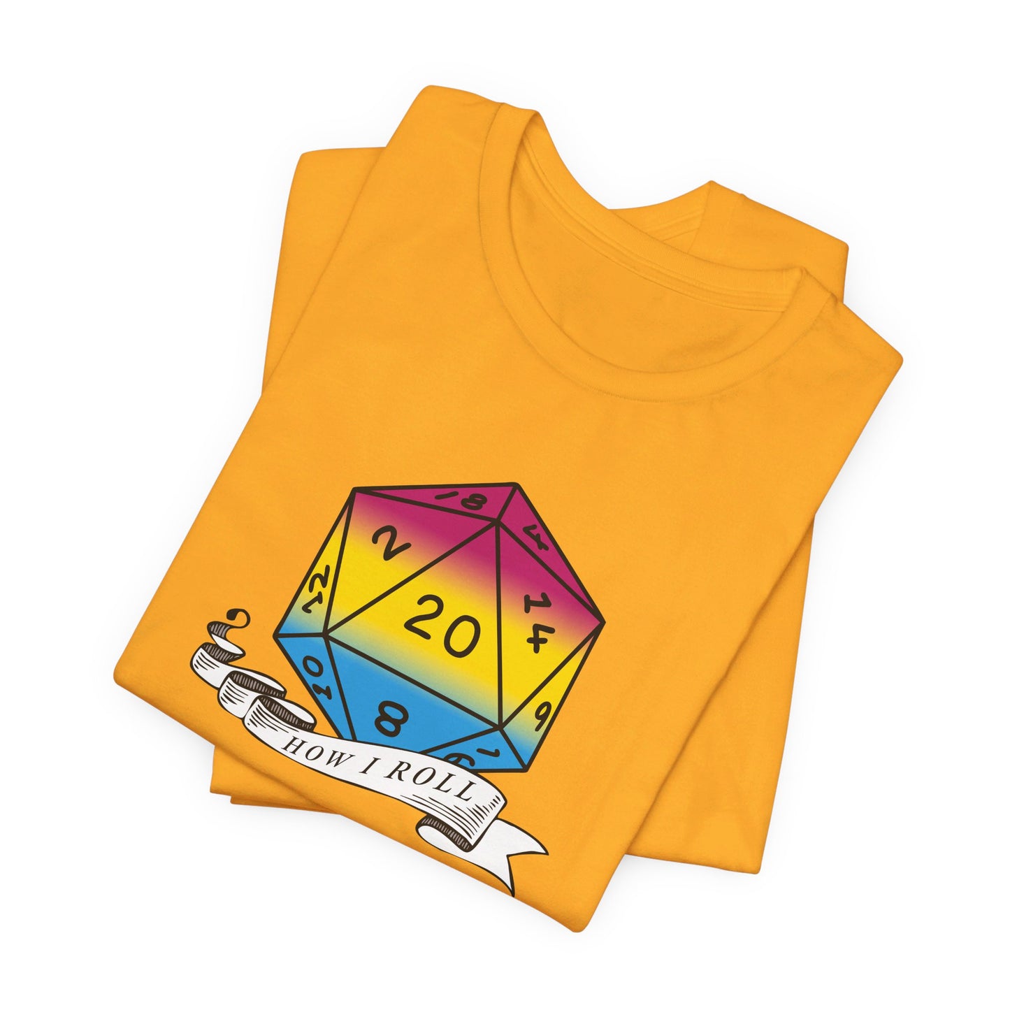 This Is How I Roll | Pride Flag D20 T-Shirt | Unisex T-Shirt | Nerdy Pansexual Pride