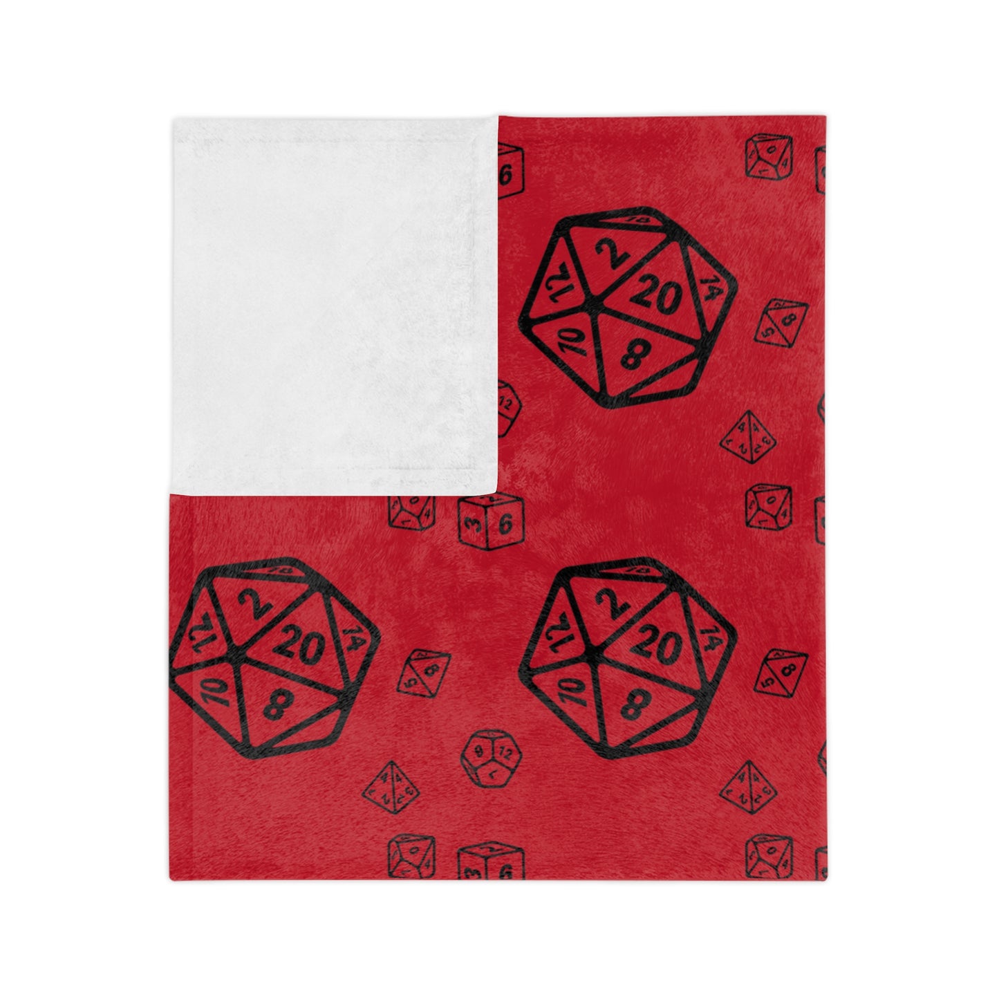 D20 Red Cozy Lightweight Velveteen Microfiber Blanket, Dorm Room Throw, Reading Blanket, Gaming Blanket