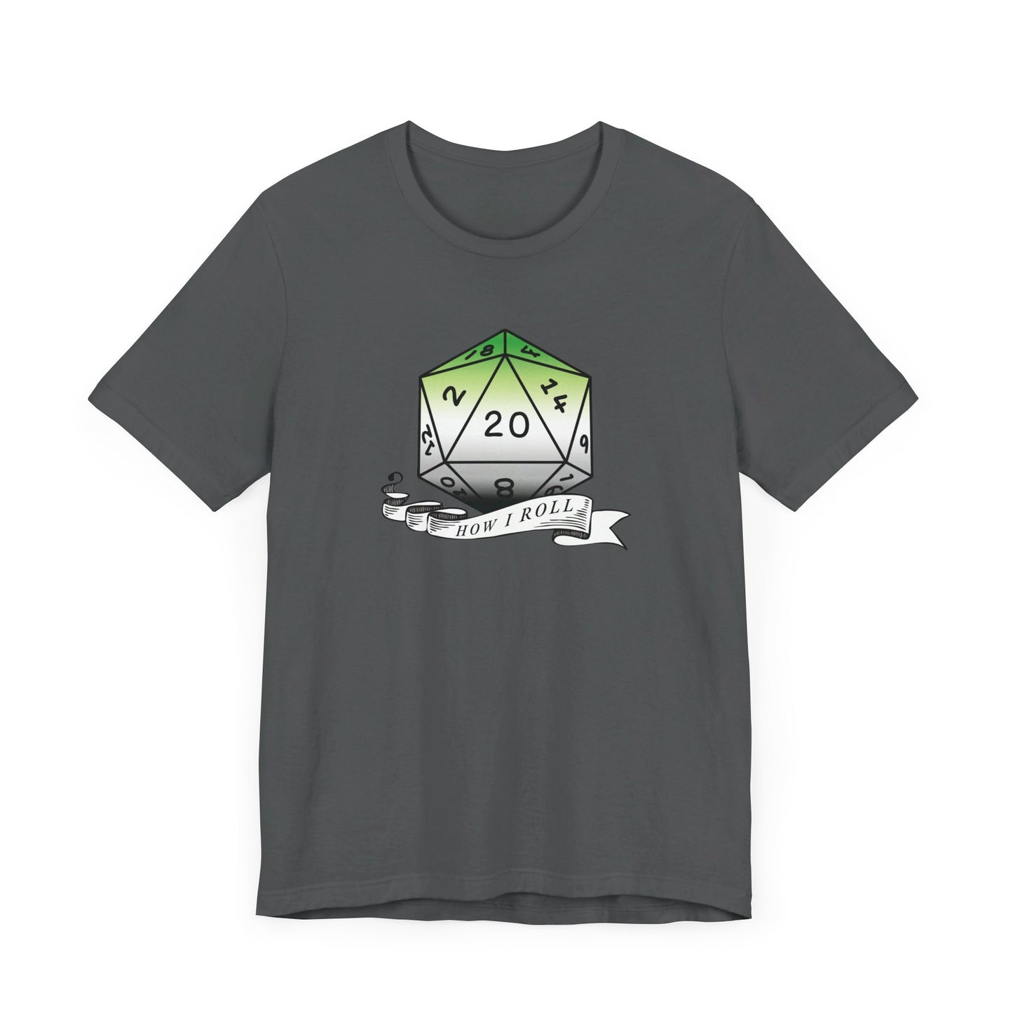 This Is How I Roll | Pride Flag D20 T-Shirt | Unisex T-Shirt | Nerdy Aromantic Pride