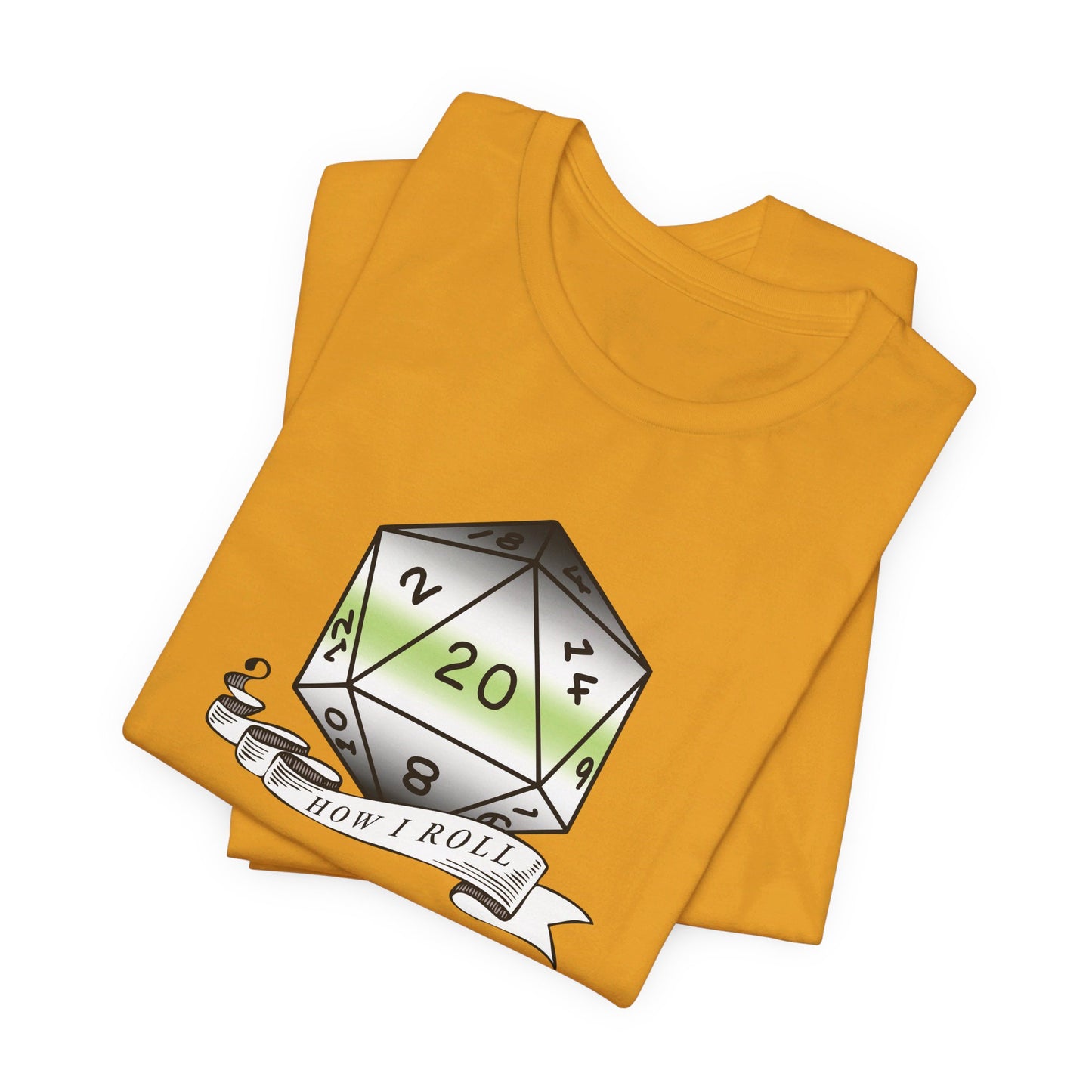 This Is How I Roll | Pride Flag D20 T-Shirt | Unisex T-Shirt | Nerdy Agender Pride