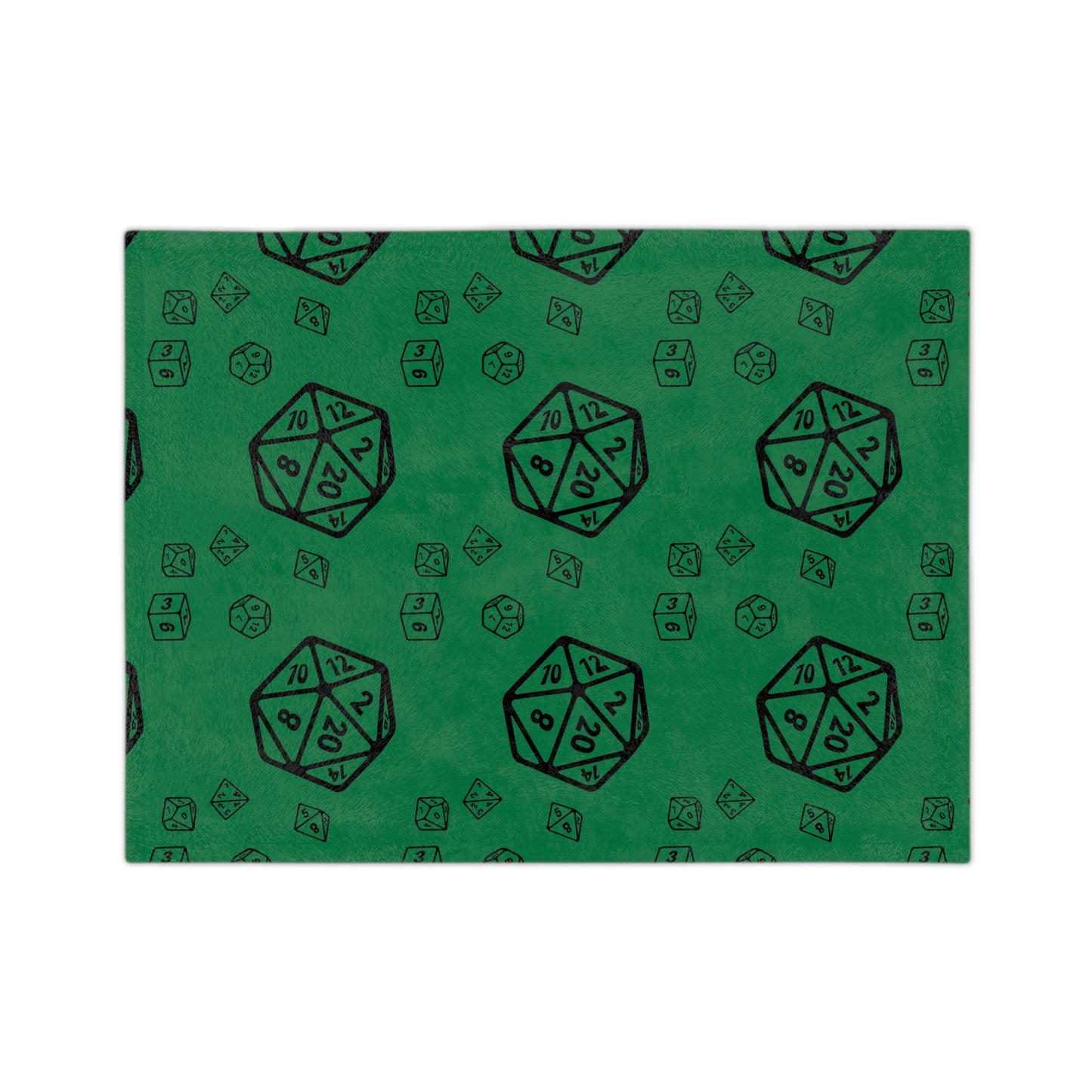D20 Green Cozy Lightweight Velveteen Microfiber Blanket, Dorm Room Throw, Reading Blanket, Gaming Blanket