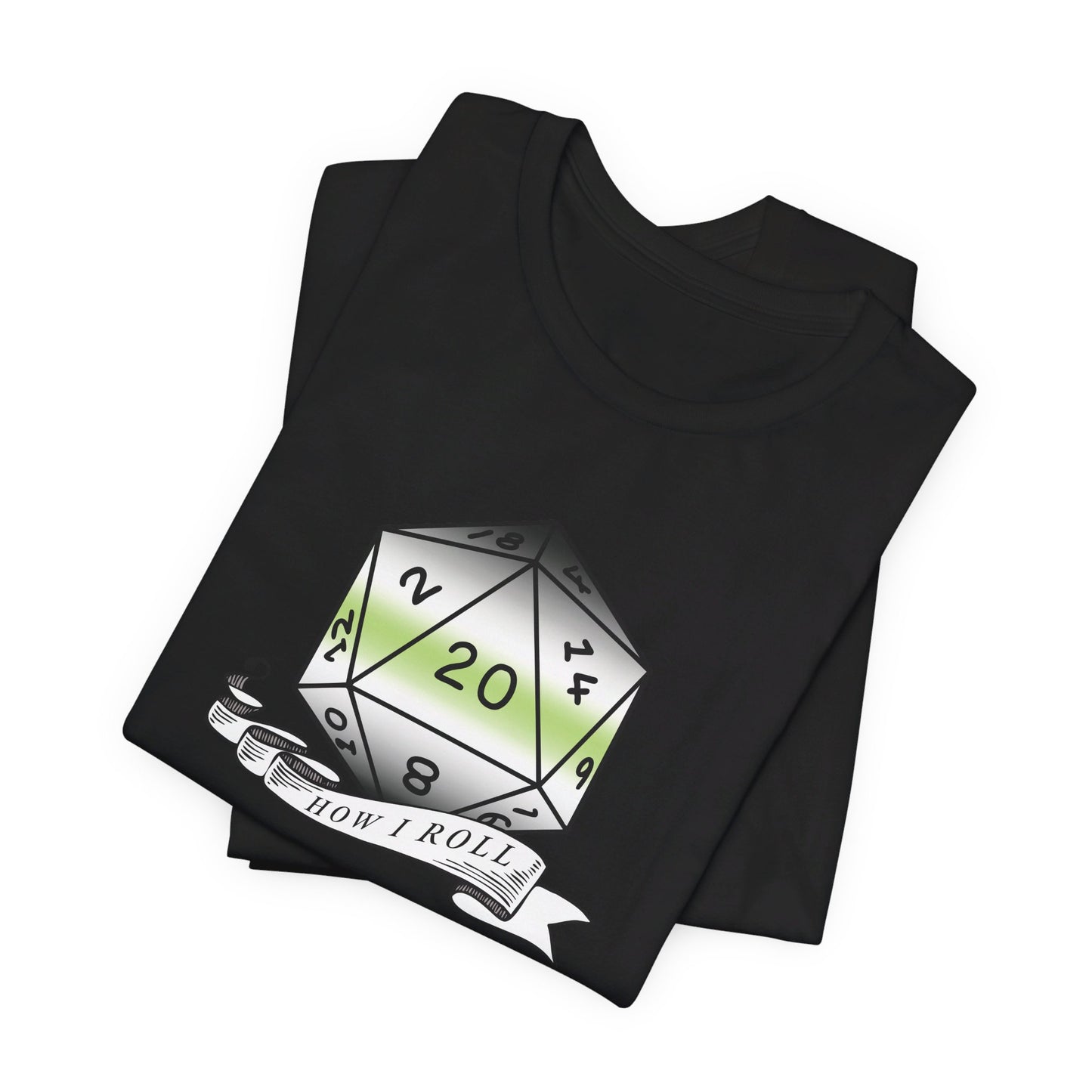 This Is How I Roll | Pride Flag D20 T-Shirt | Unisex T-Shirt | Nerdy Agender Pride