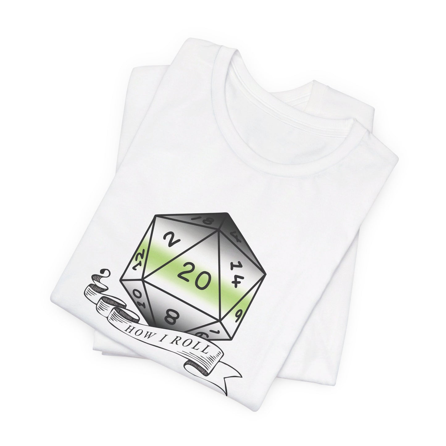 This Is How I Roll | Pride Flag D20 T-Shirt | Unisex T-Shirt | Nerdy Agender Pride