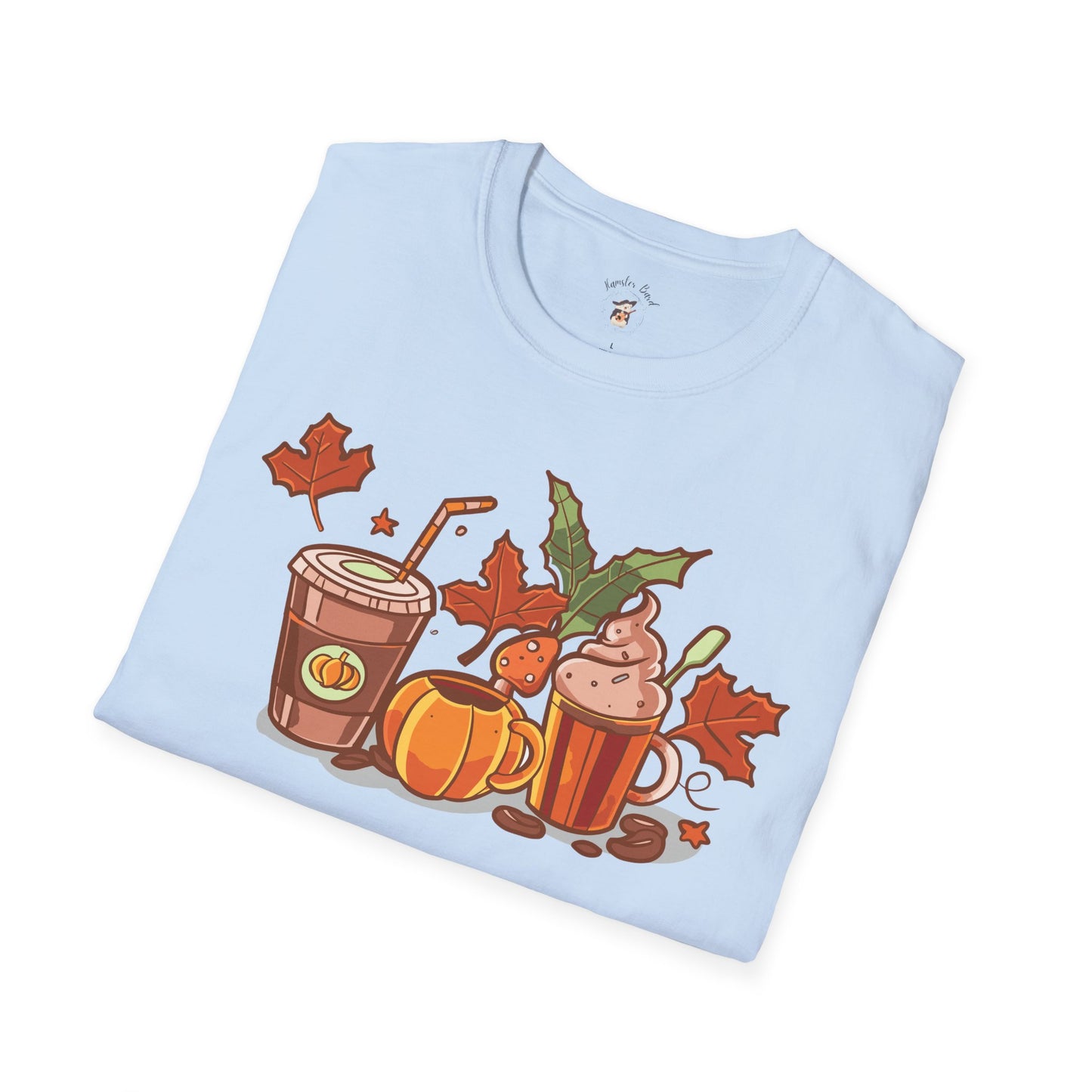 Fall Coffee Shirt, Cute Fall T-Shirt, Coffee Lover tee, Halloween Pumpkin Latte, Pumpkin Spice Shirt, Unisex Softstyle T-Shirt