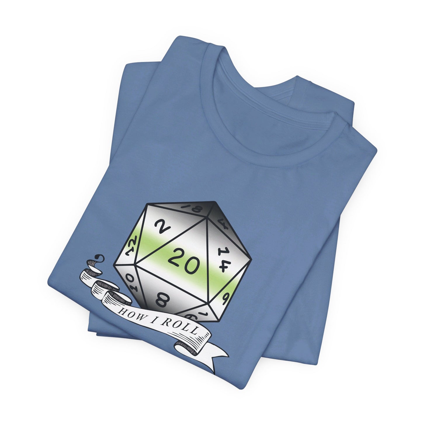 This Is How I Roll | Pride Flag D20 T-Shirt | Unisex T-Shirt | Nerdy Agender Pride