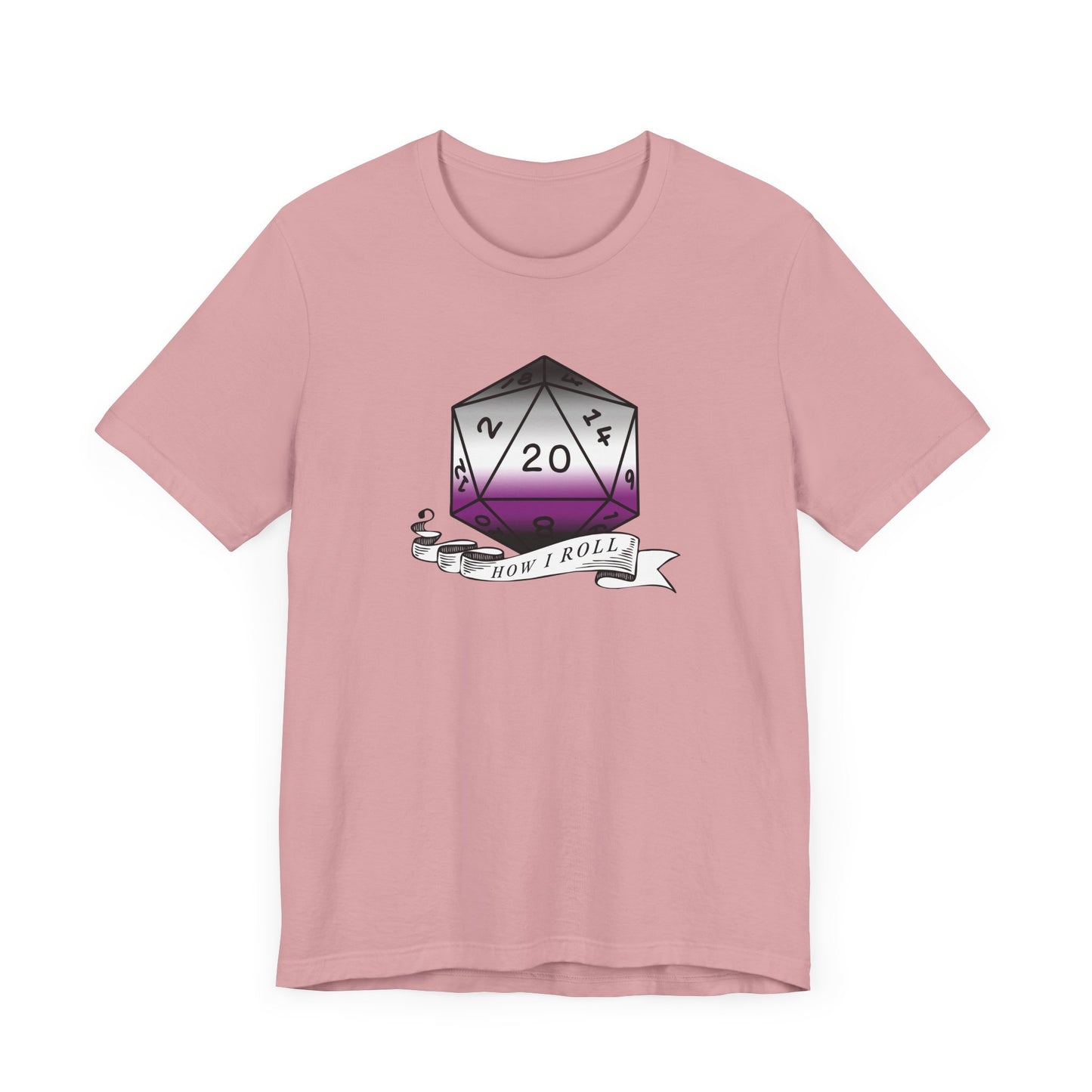 Nerdy Asexual Pride, How I Roll, Pride Flag D20 Unisex T-Shirt