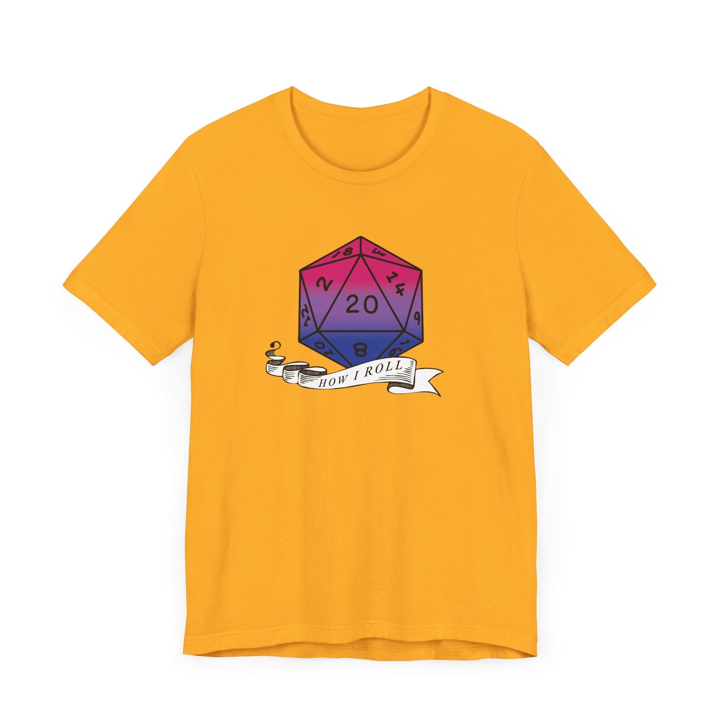 This Is How I Roll | Pride Flag D20 T-Shirt | Unisex T-Shirt | Nerdy Bisexual Pride