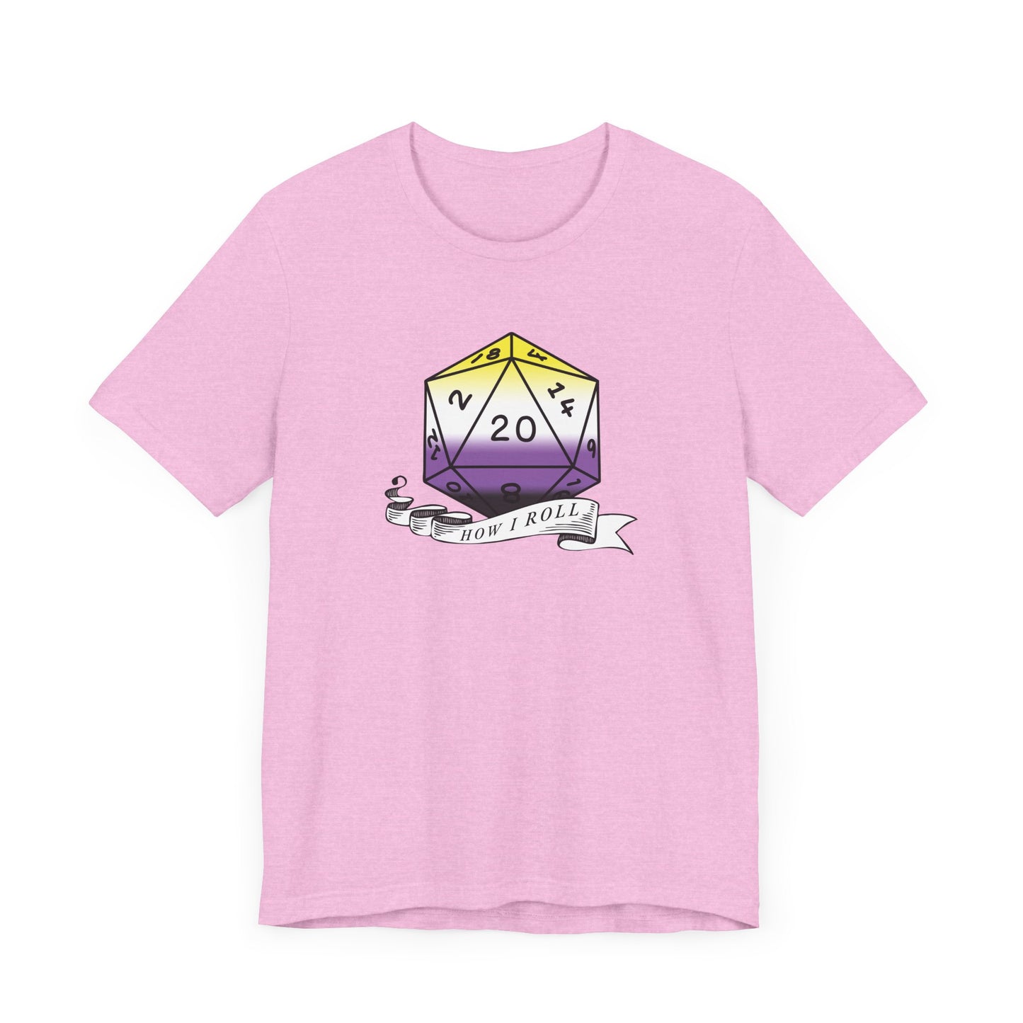 Nerdy Non-Binary, This Is How I Roll Pride Flag D20 Unisex T-Shirt