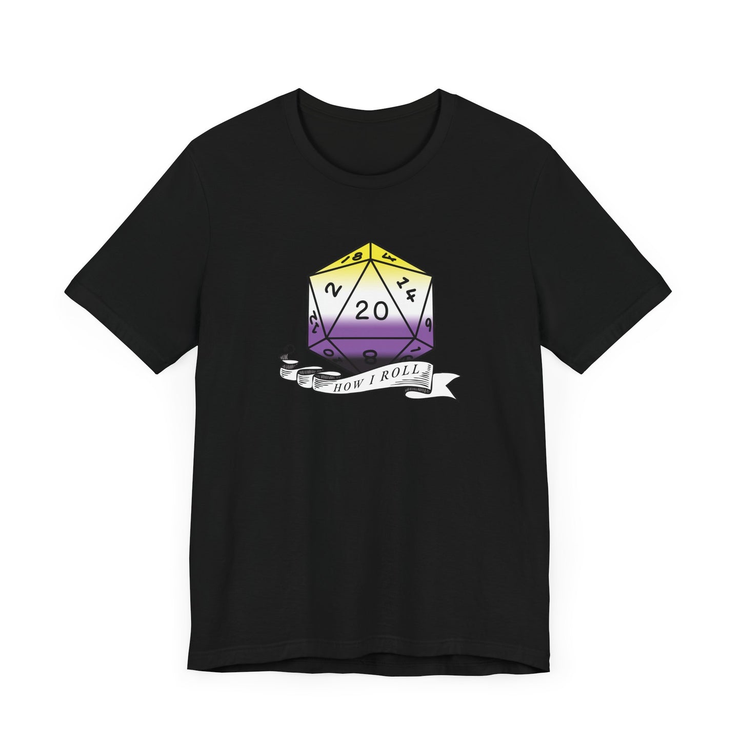 Nerdy Non-Binary, This Is How I Roll Pride Flag D20 Unisex T-Shirt