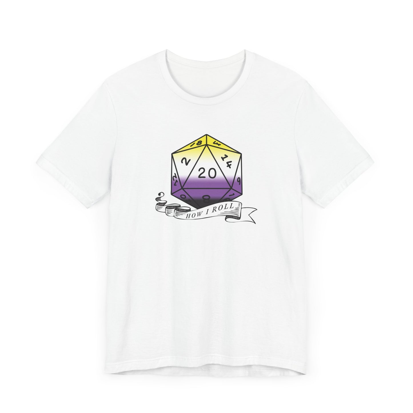 Nerdy Non-Binary, This Is How I Roll Pride Flag D20 Unisex T-Shirt