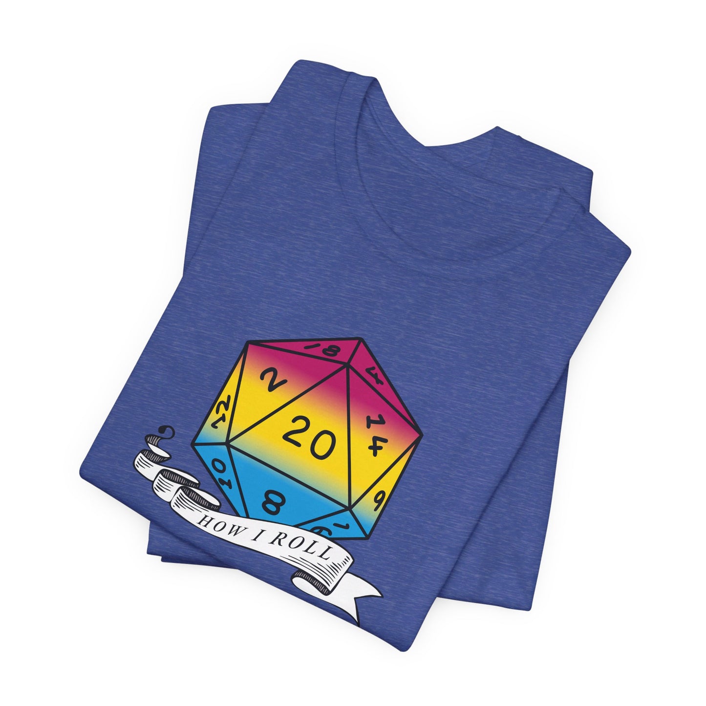 This Is How I Roll | Pride Flag D20 T-Shirt | Unisex T-Shirt | Nerdy Pansexual Pride