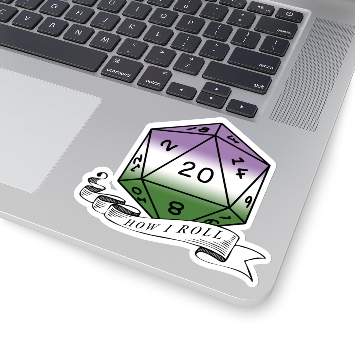 Genderqueer Flag PRIDE D20 How I Roll Sticker