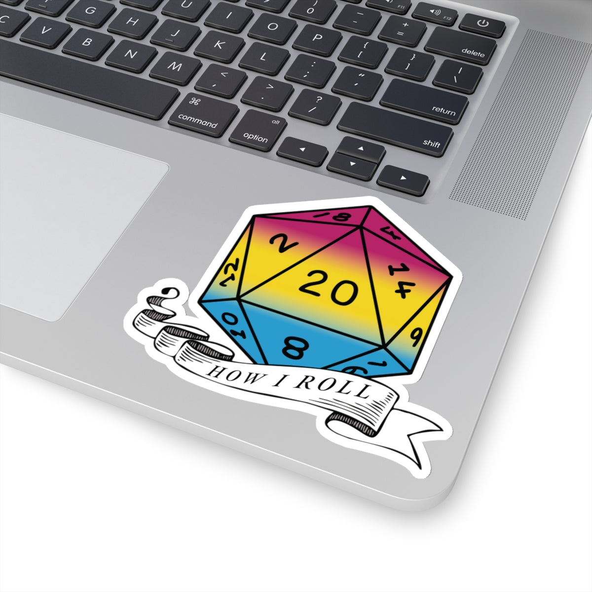 Pansexual Flag PRIDE D20 How I Roll Sticker
