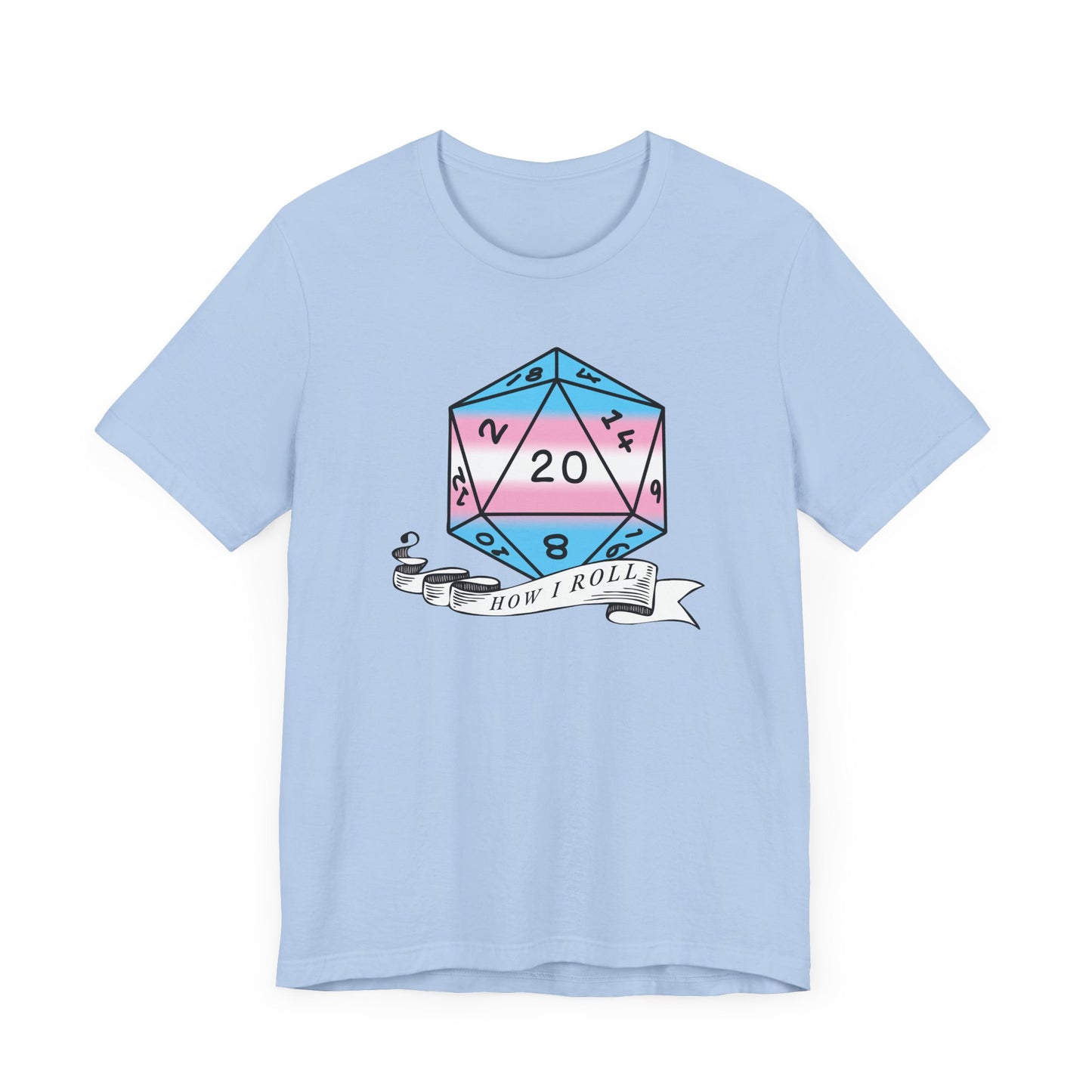 Nerdy Transexual Pride Flag D20 This Is How I Roll T-Shirt