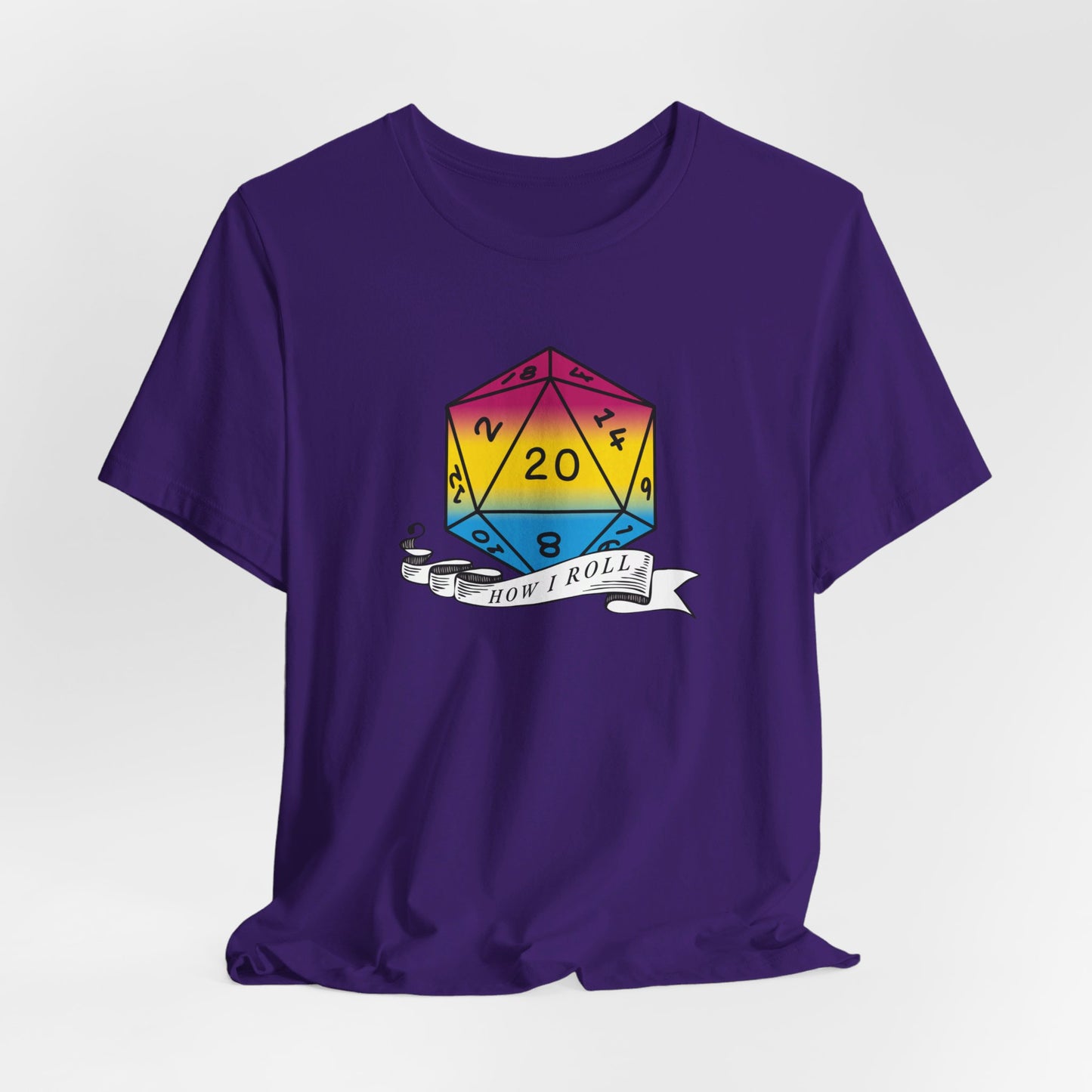 This Is How I Roll | Pride Flag D20 T-Shirt | Unisex T-Shirt | Nerdy Pansexual Pride