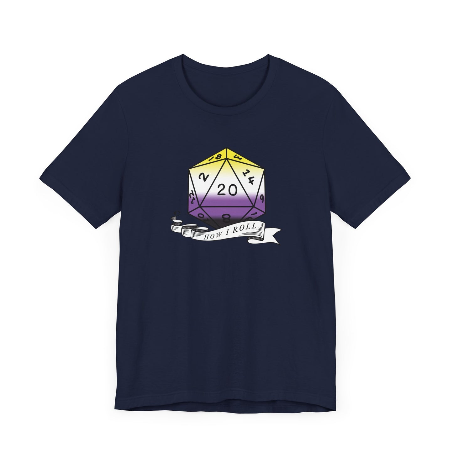 Nerdy Non-Binary, This Is How I Roll Pride Flag D20 Unisex T-Shirt