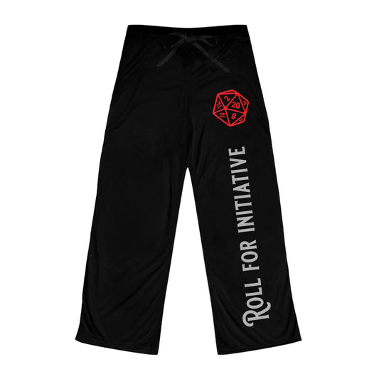 Cozy D20 Gaming Pajama Pants, Roll for Initiative, Perfect for TTRPG Nights, Game Lovers