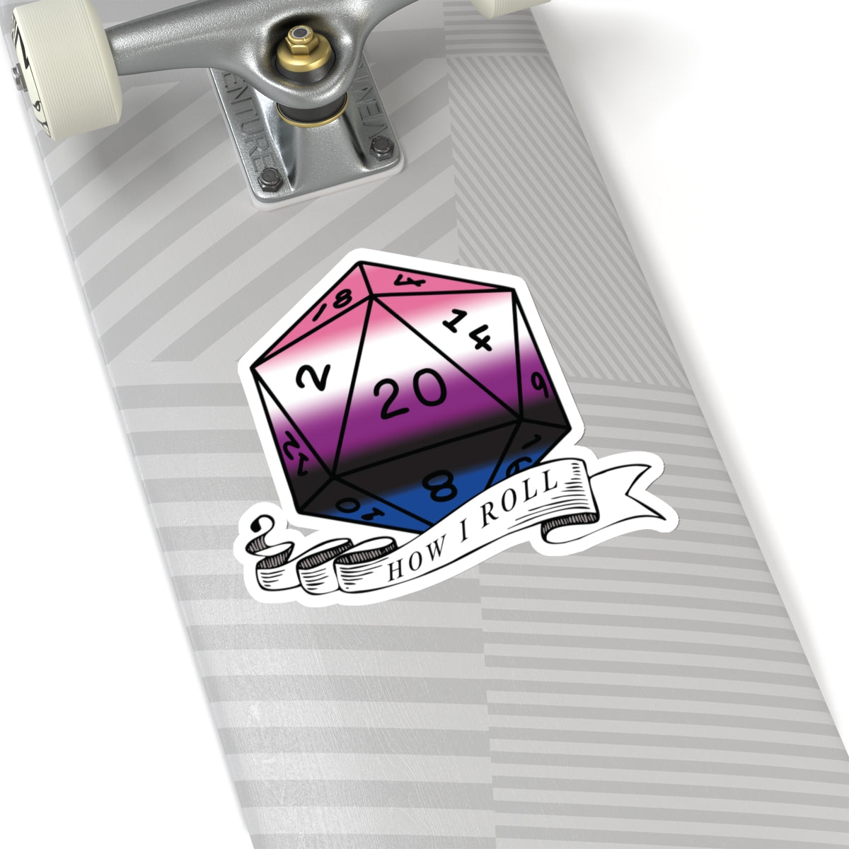 Genderfluid Flag PRIDE D20 How I Roll Sticker