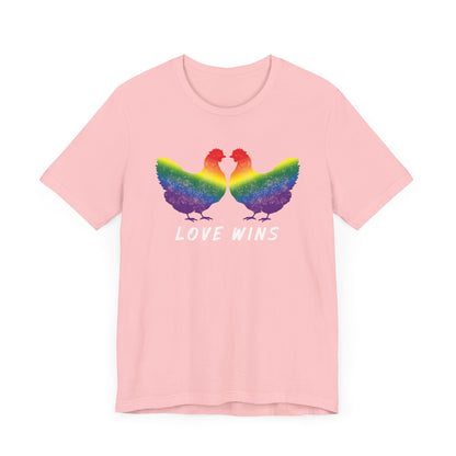 GAY Chicken | Pride Hens| Pride Flag Unisex Jersey Short Sleeve Tee