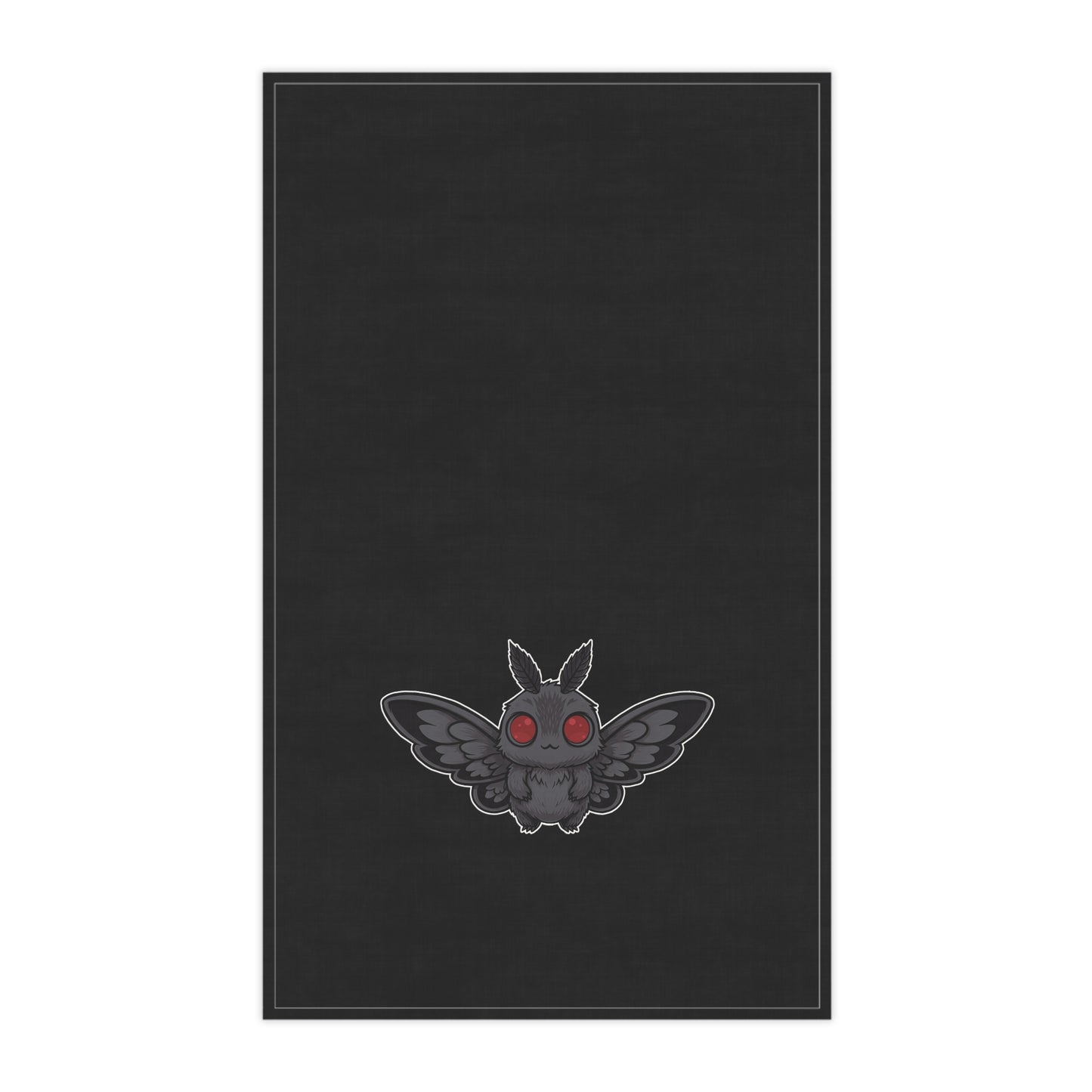 Chibi Mothman Tea Towel, Gothic Kitchen Decor, Halloween Gift, Unique Home Essentials, Quirky Cotton Towel, Poly Blend Option, Spooky