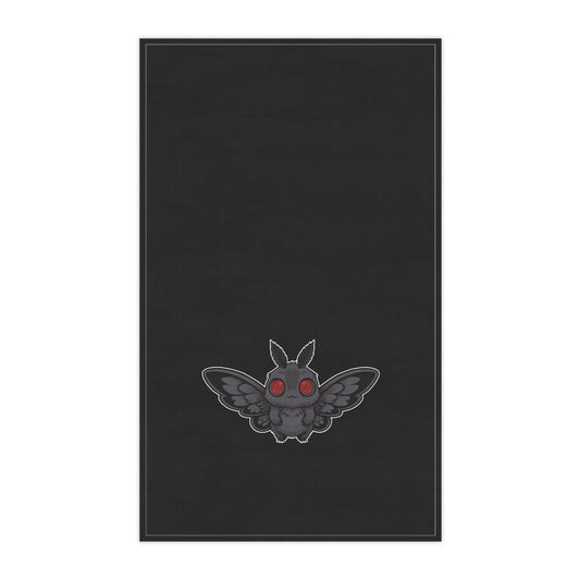 Chibi Mothman Tea Towel, Gothic Kitchen Decor, Halloween Gift, Unique Home Essentials, Quirky Cotton Towel, Poly Blend Option, Spooky