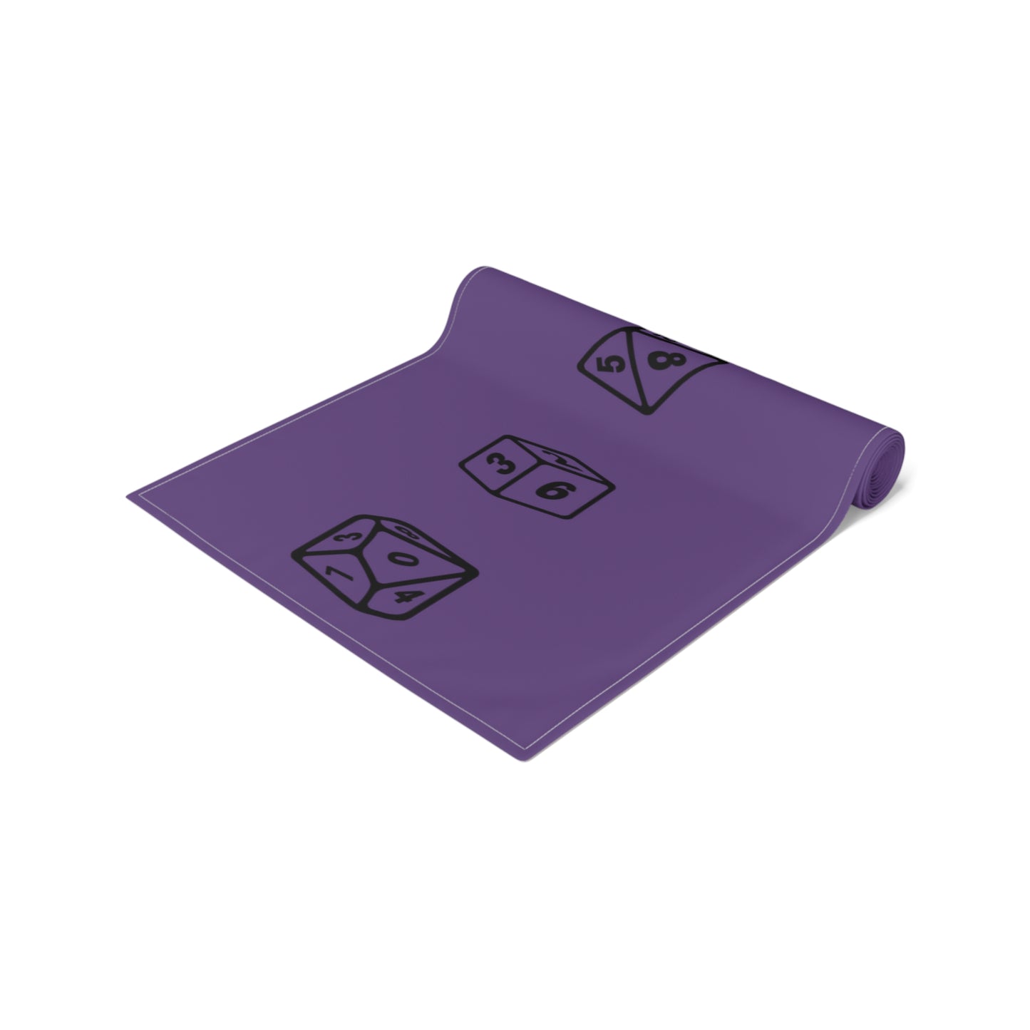 D20 TTRPG Dice, Purple and Black Table Runner, Game Night, DnD Wedding Table, Gaming Table, (Cotton, Poly)