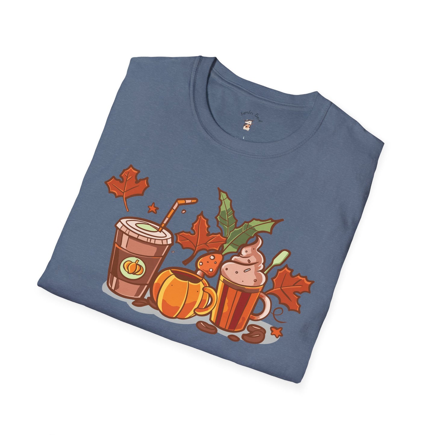 Fall Coffee Shirt, Cute Fall T-Shirt, Coffee Lover tee, Halloween Pumpkin Latte, Pumpkin Spice Shirt, Unisex Softstyle T-Shirt