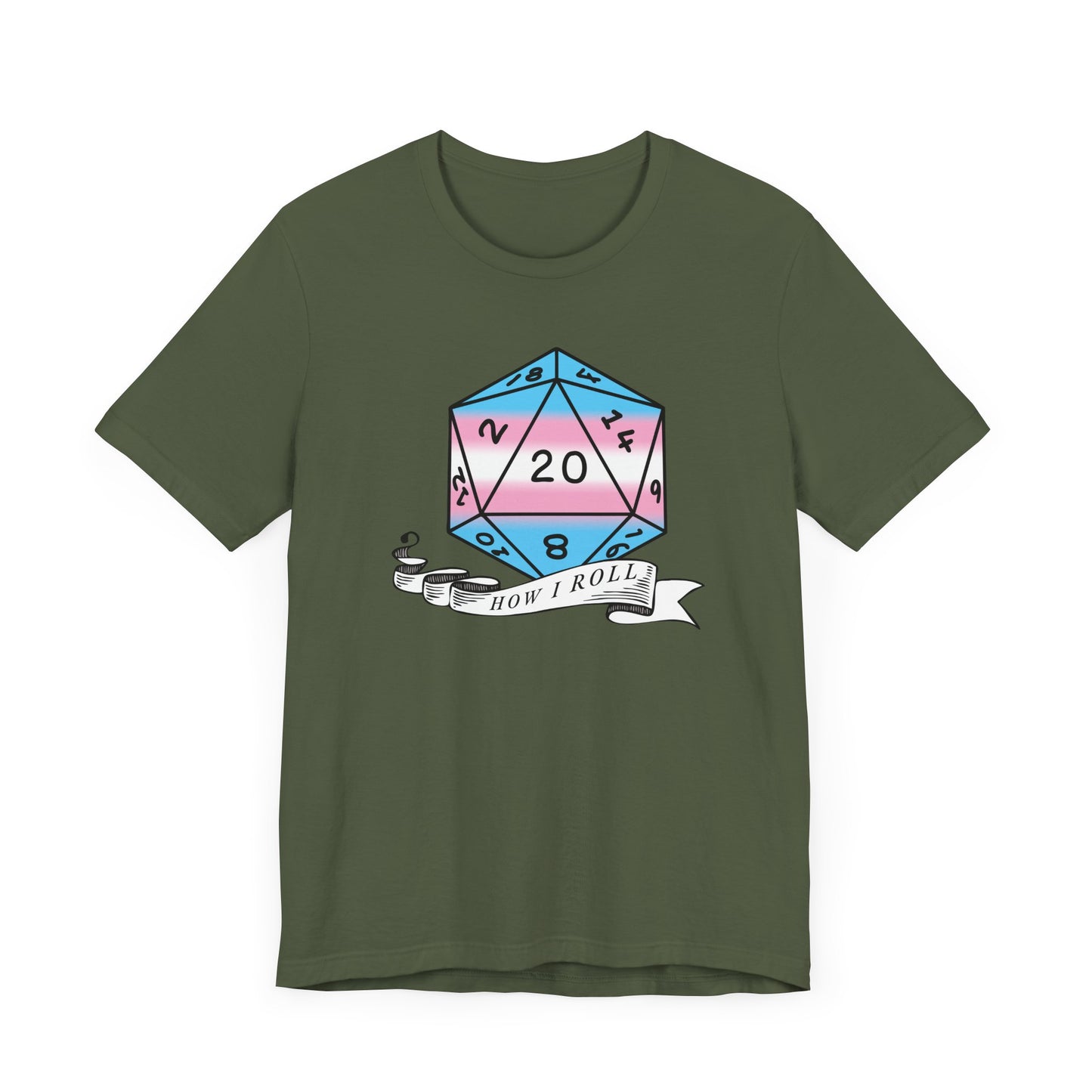 Nerdy Transexual Pride Flag D20 This Is How I Roll T-Shirt