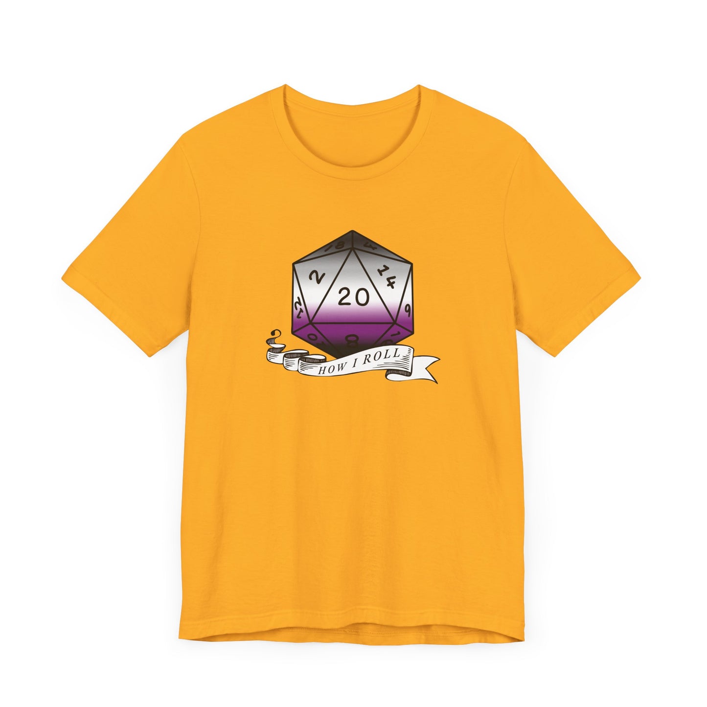 Nerdy Asexual Pride, How I Roll, Pride Flag D20 Unisex T-Shirt