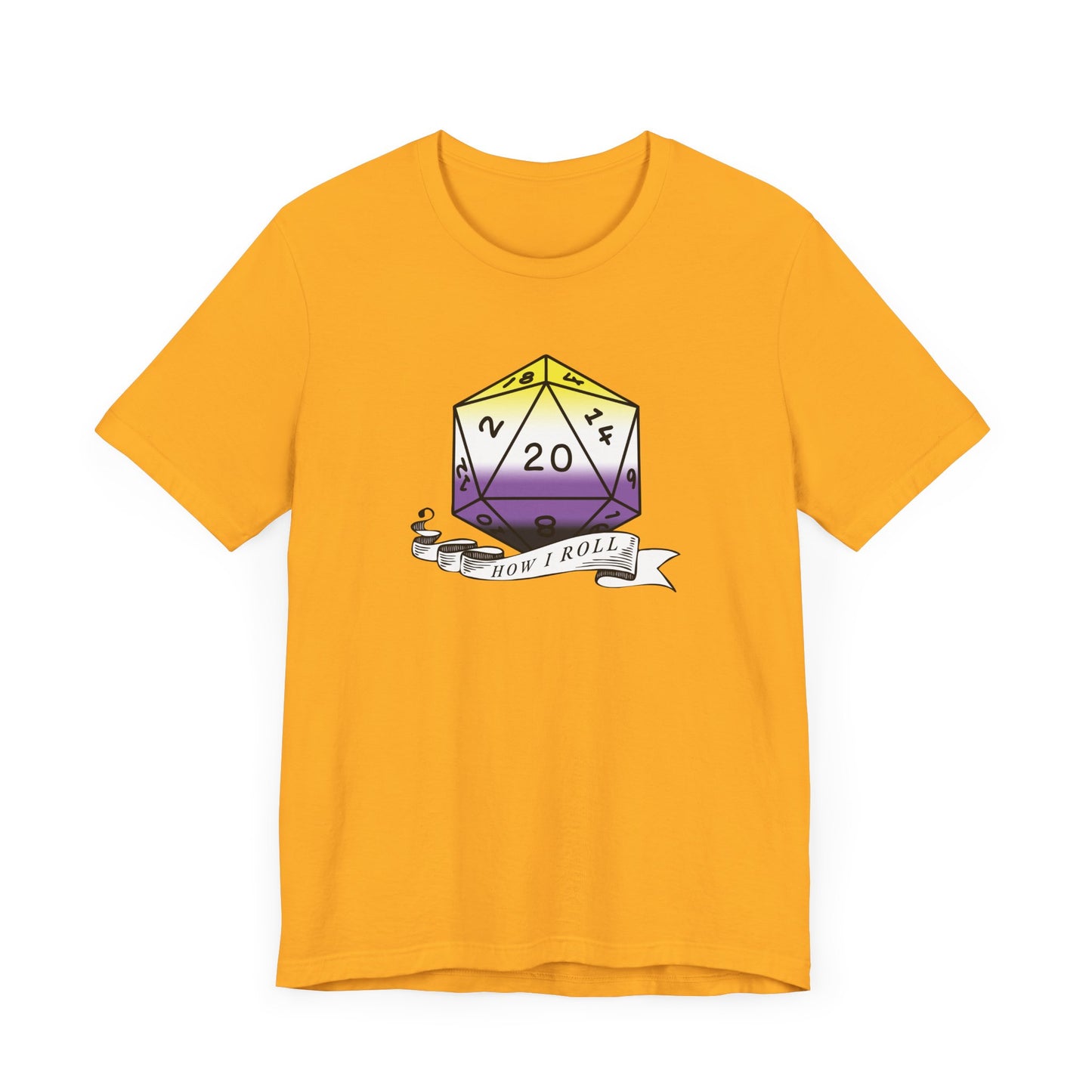 Nerdy Non-Binary, This Is How I Roll Pride Flag D20 Unisex T-Shirt
