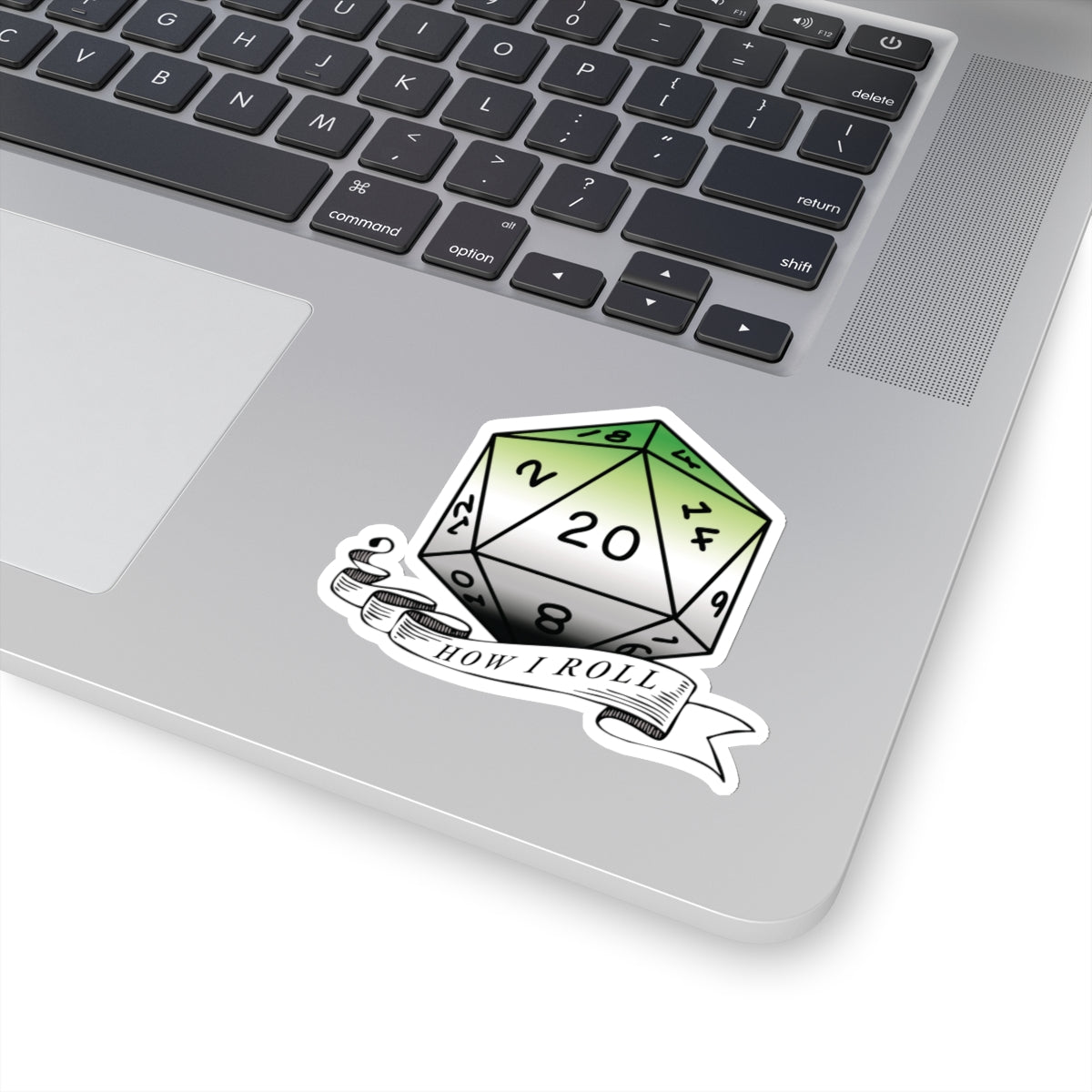 Aromantic Flag PRIDE D20 How I Roll Sticker